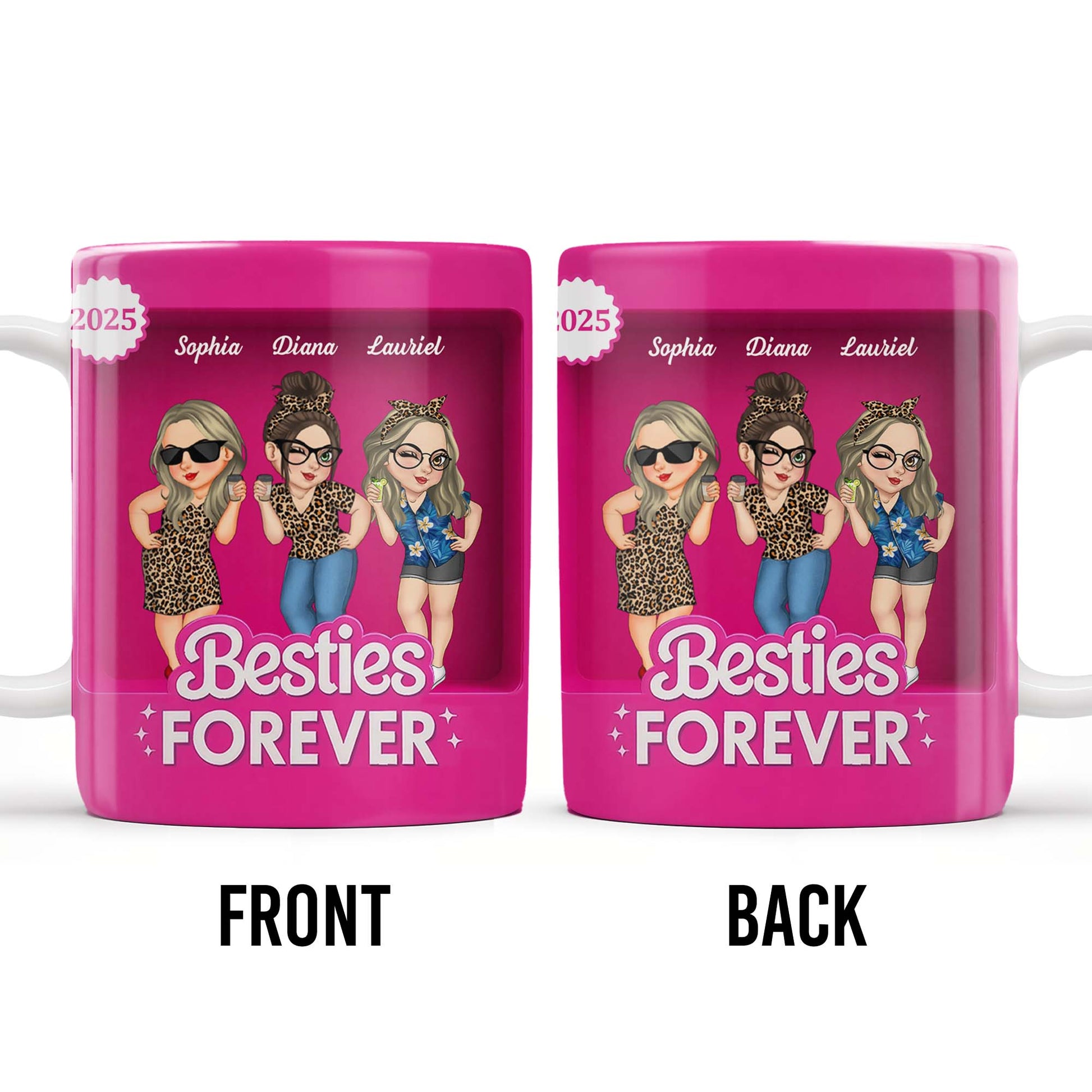 Besties Forever With Cartoon Figures And Stars