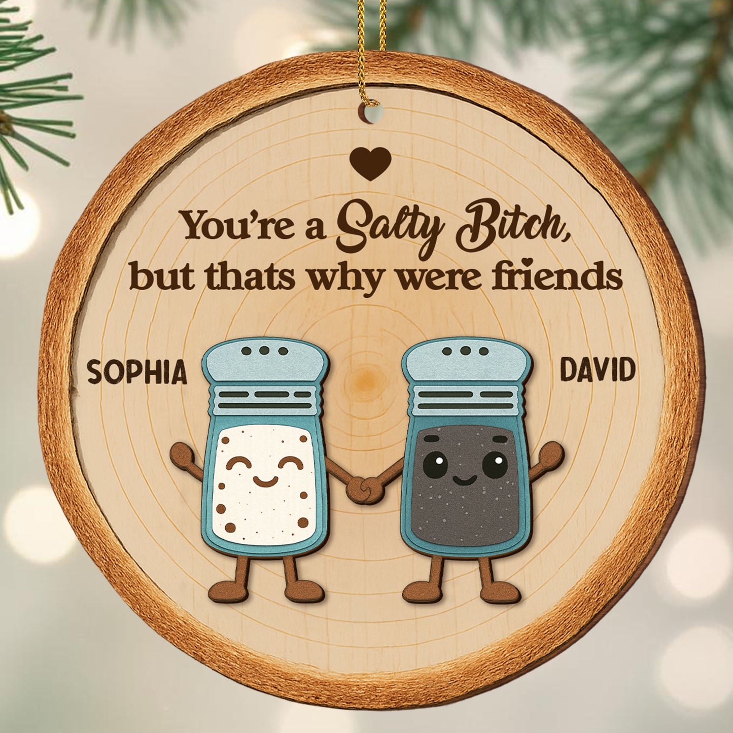 You're a Salty B*tch, Salt and Pepper Shaker Friendship Ornament