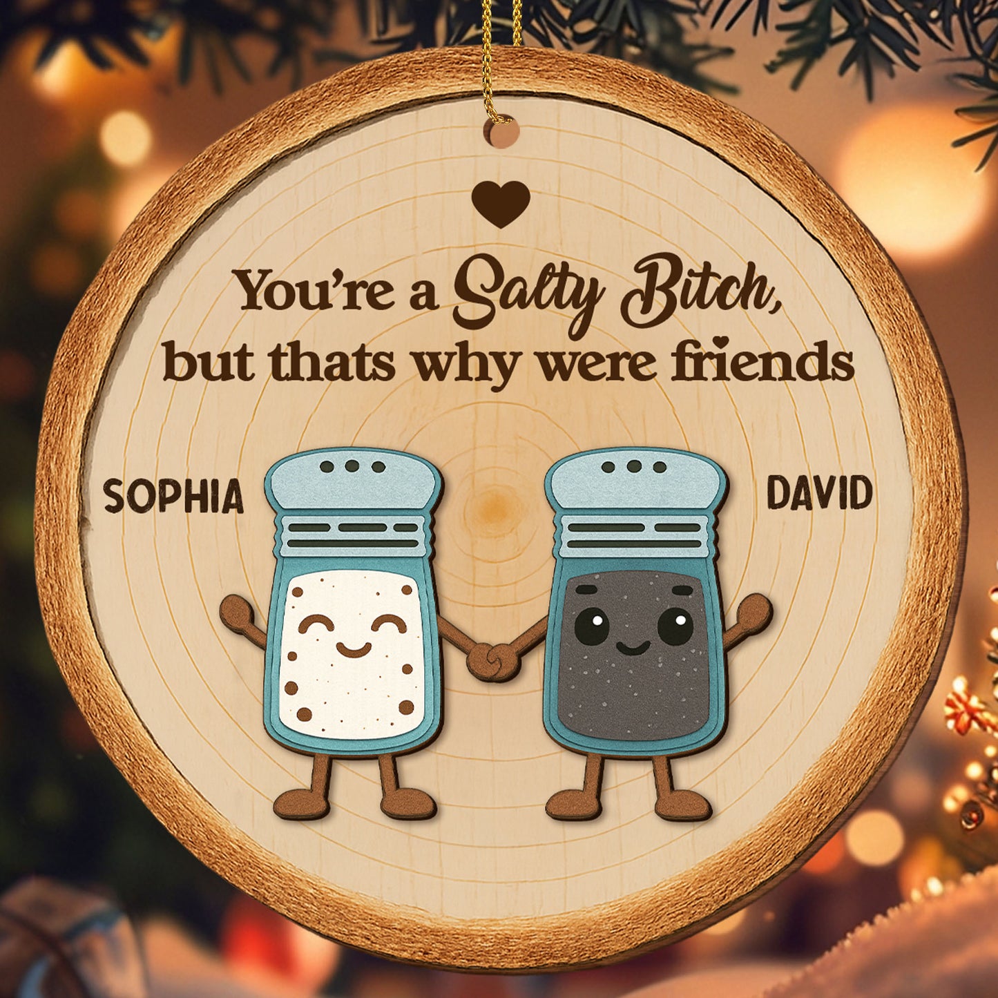 You're a Salty B*tch, Salt and Pepper Shaker Friendship Ornament