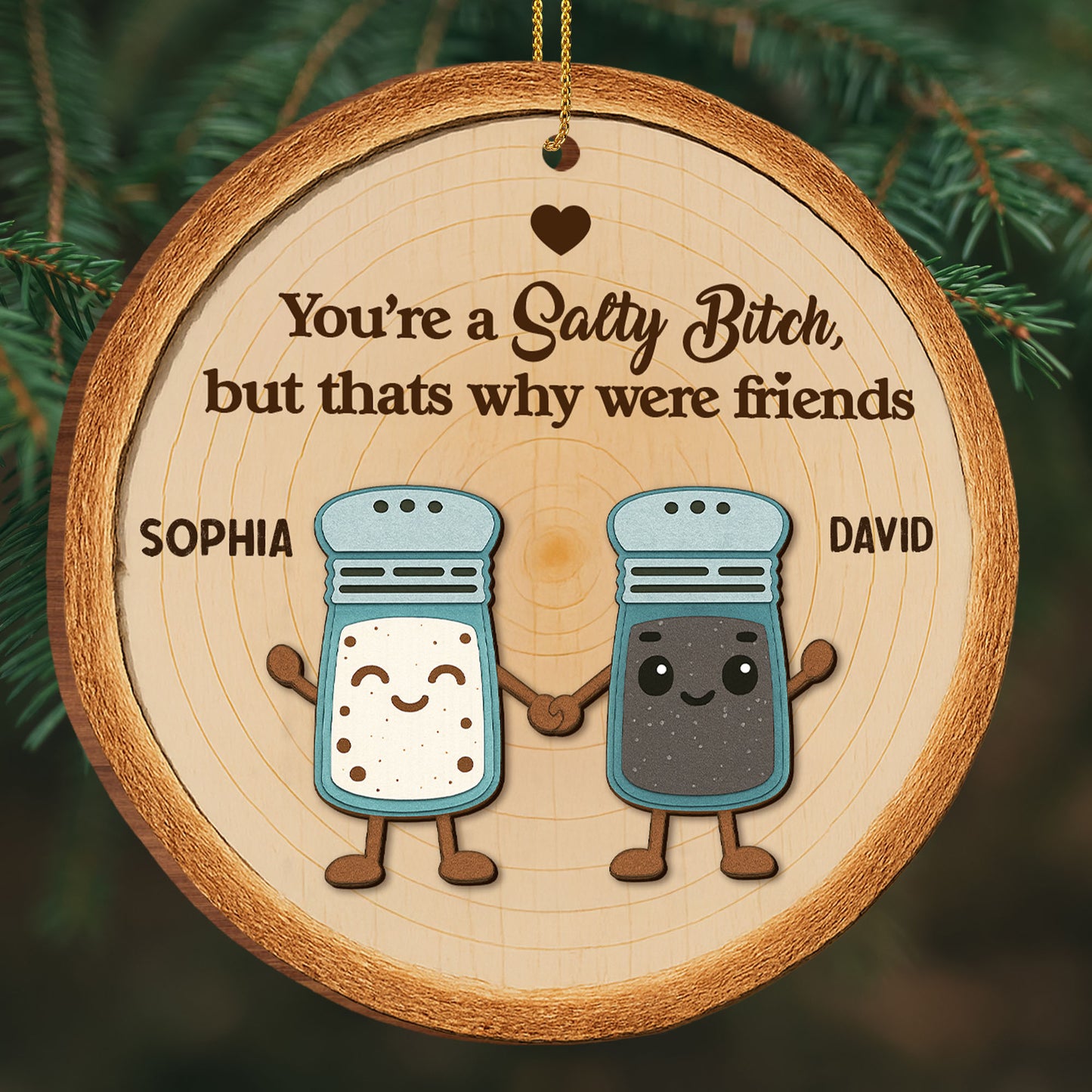 You're a Salty B*tch, Salt and Pepper Shaker Friendship Ornament