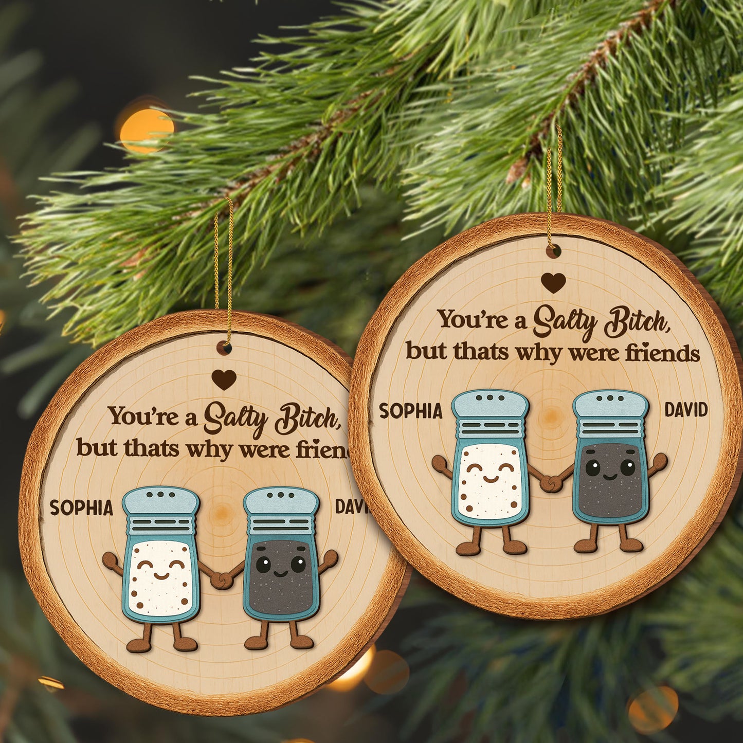 You're a Salty B*tch, Salt and Pepper Shaker Friendship Ornament