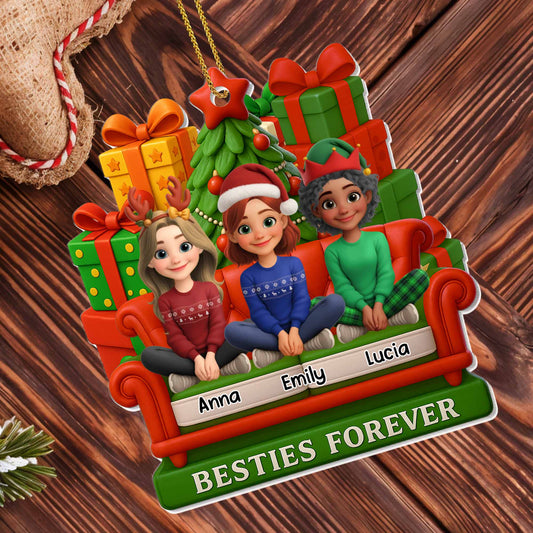 Besties Forever With Christmas Tree And Gifts