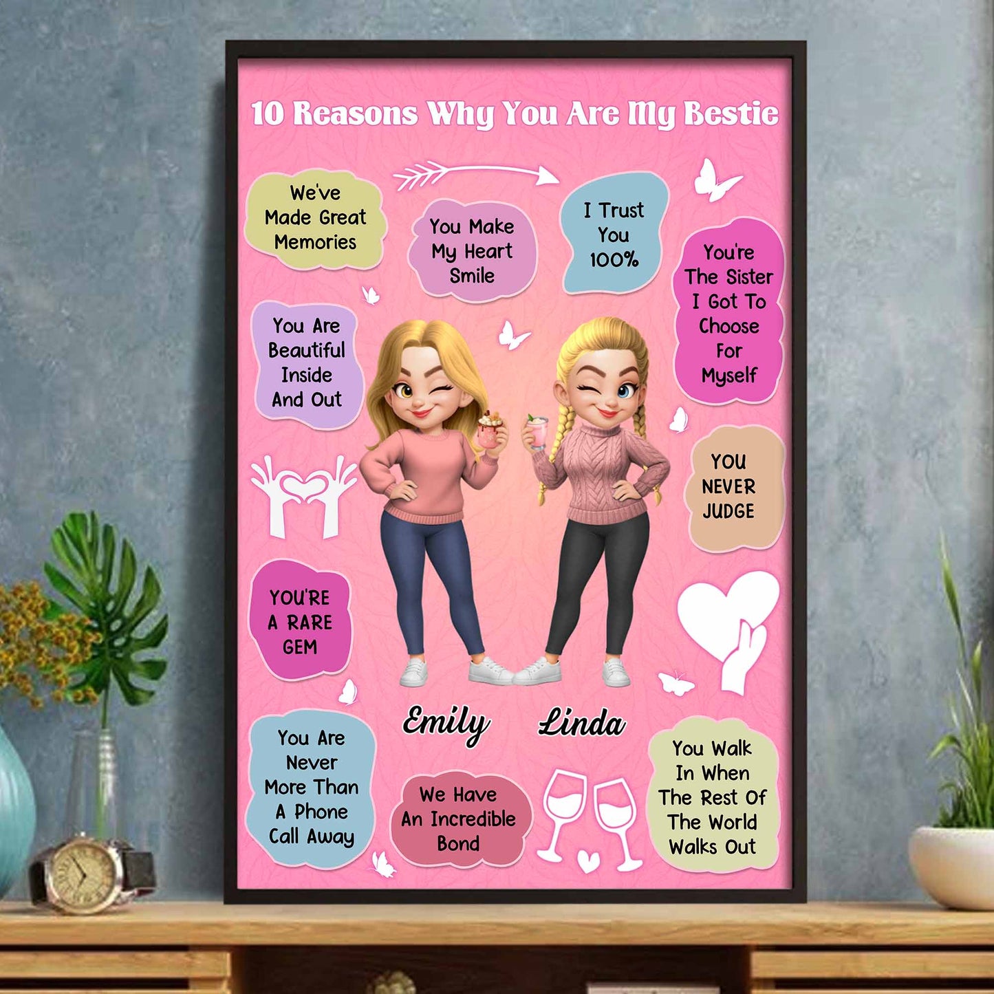 10 Reasons Why You Are My Bestie With Animated Characters And Hearts