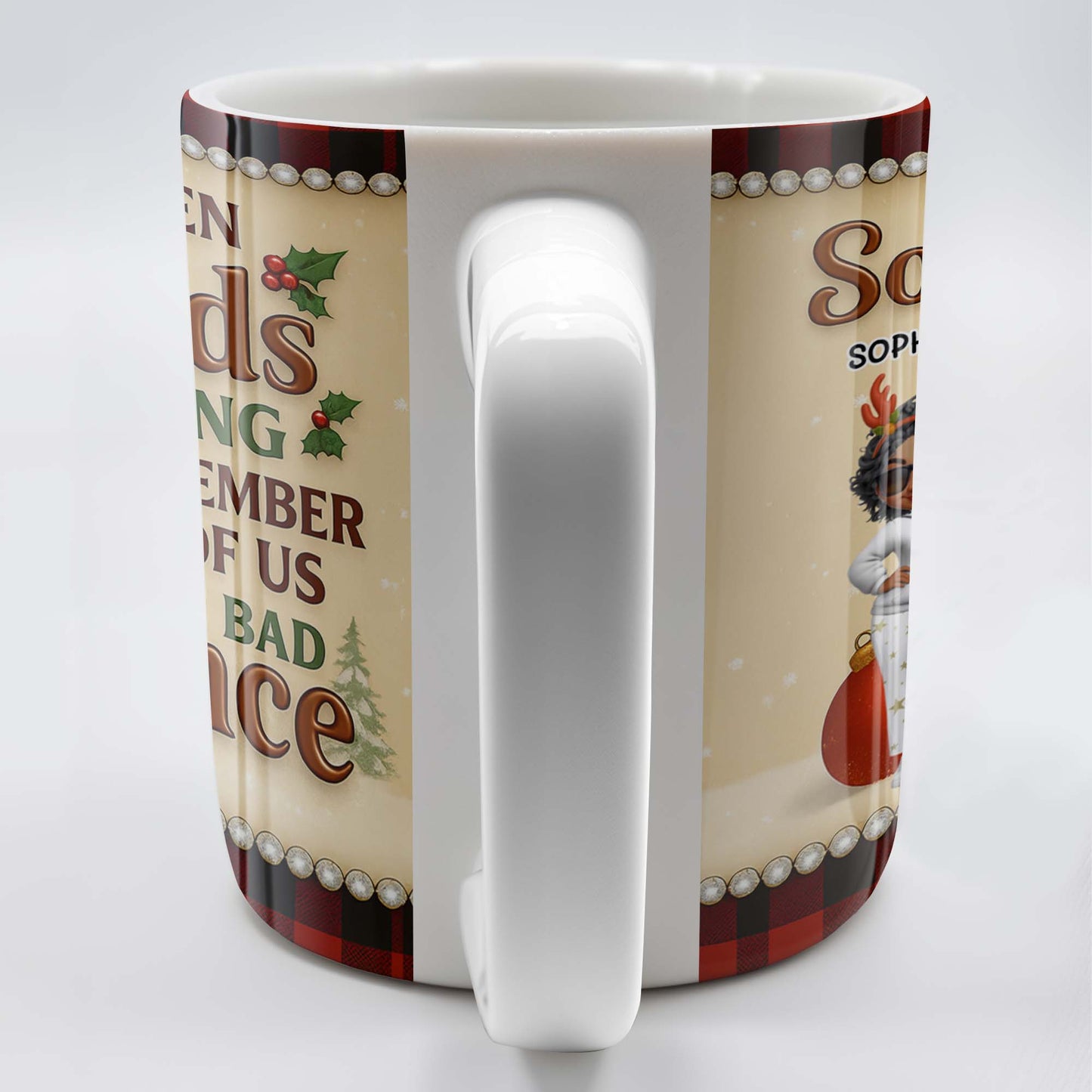 We've Been Friends For So Long, Holly Berries, Plaid Mug