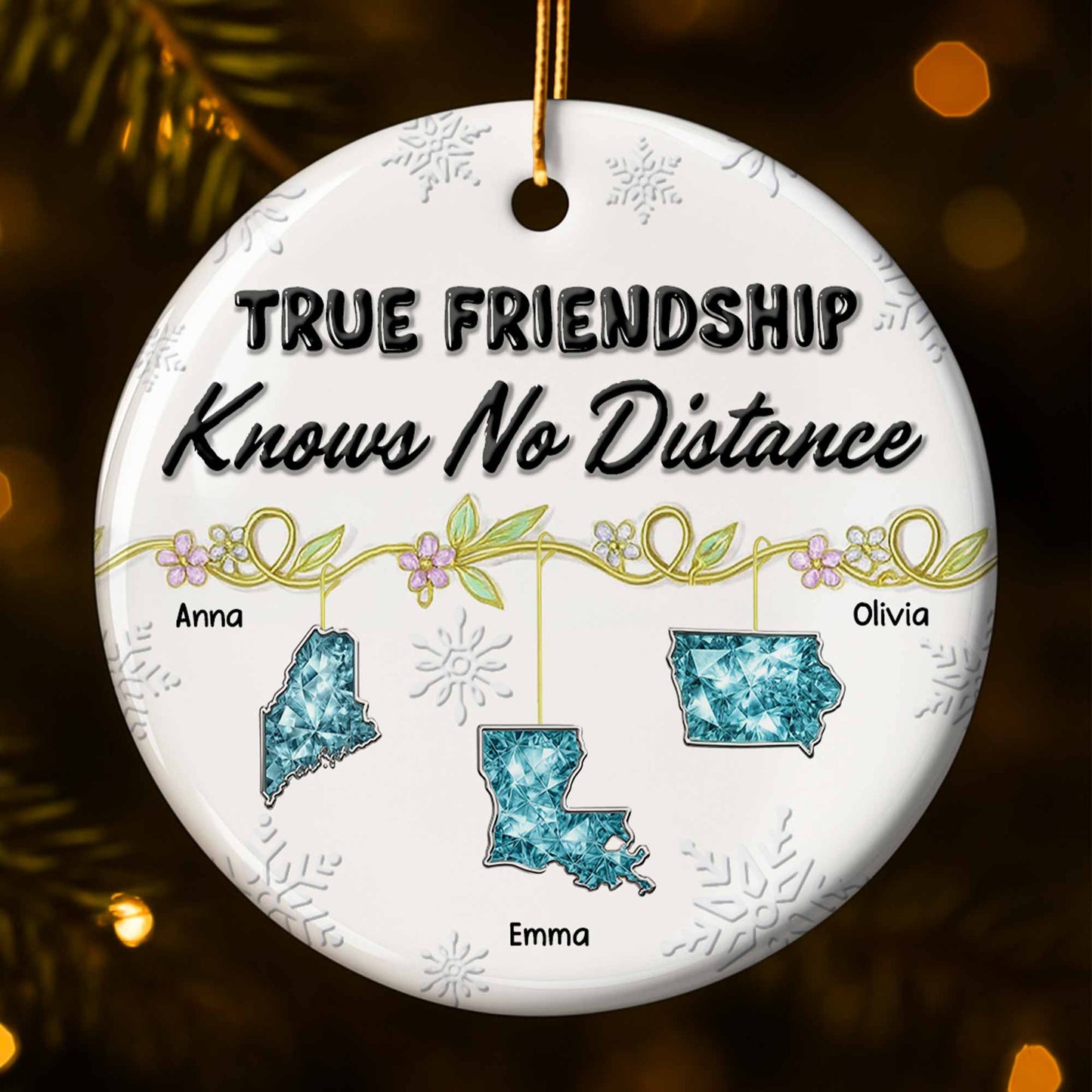True Friendship Knows No Distance With Floral Elements