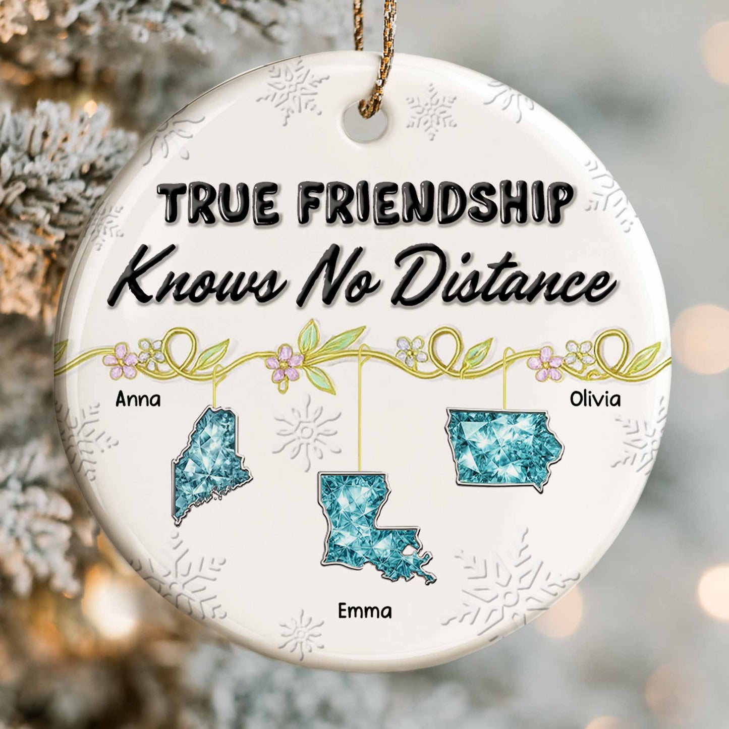 True Friendship Knows No Distance With Floral Elements