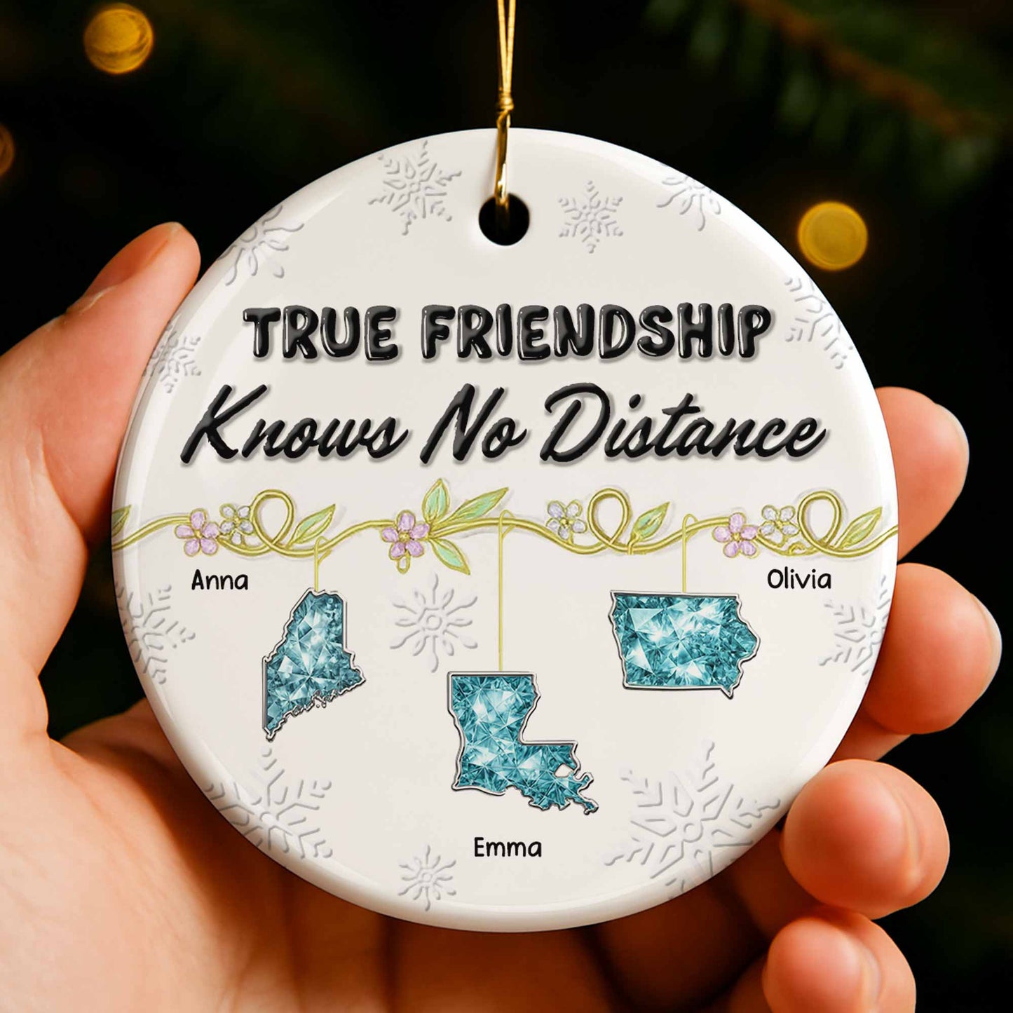 True Friendship Knows No Distance With Floral Elements