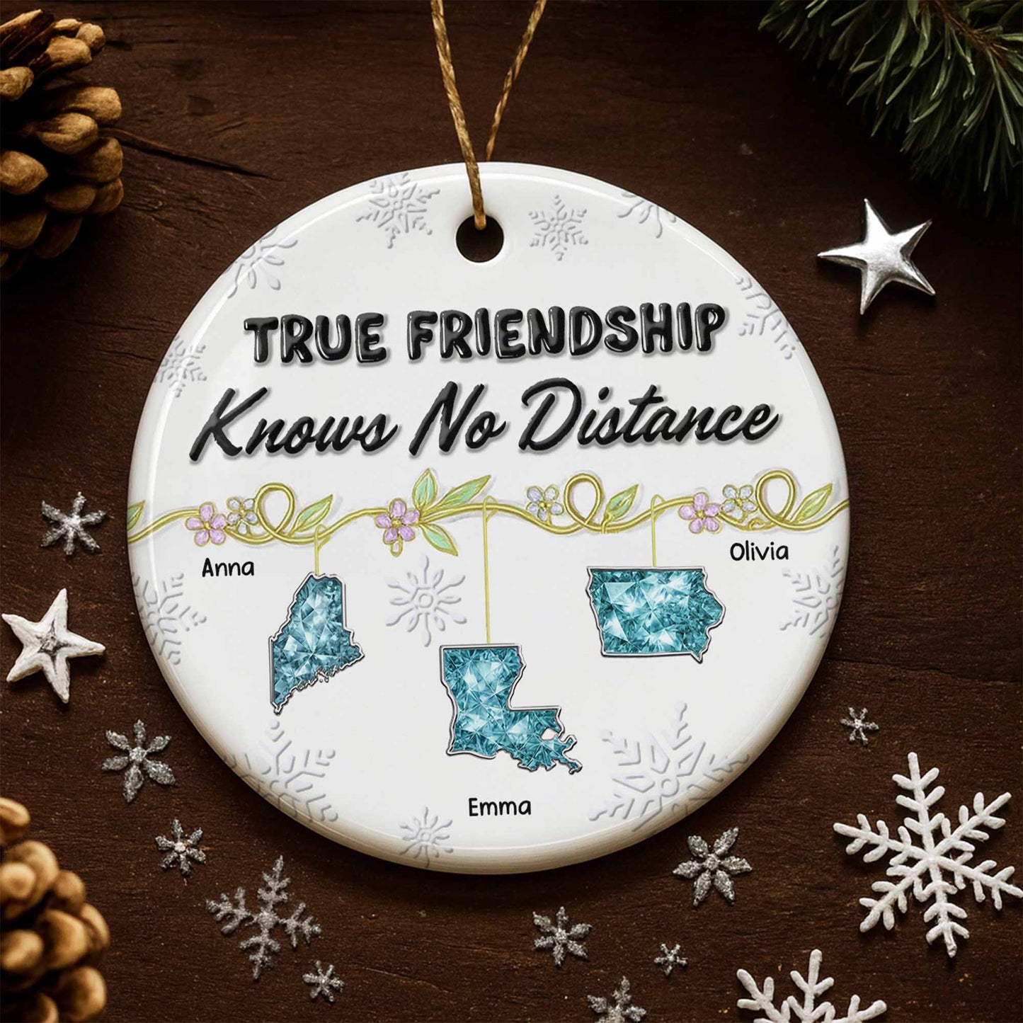 True Friendship Knows No Distance With Floral Elements
