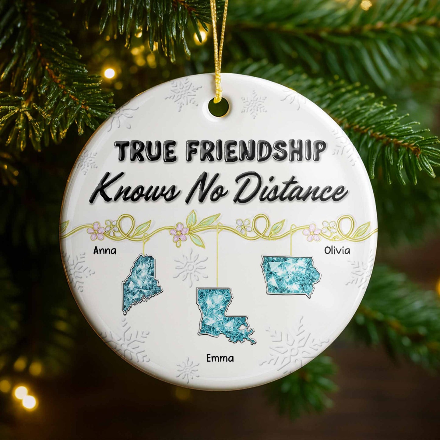 True Friendship Knows No Distance With Floral Elements