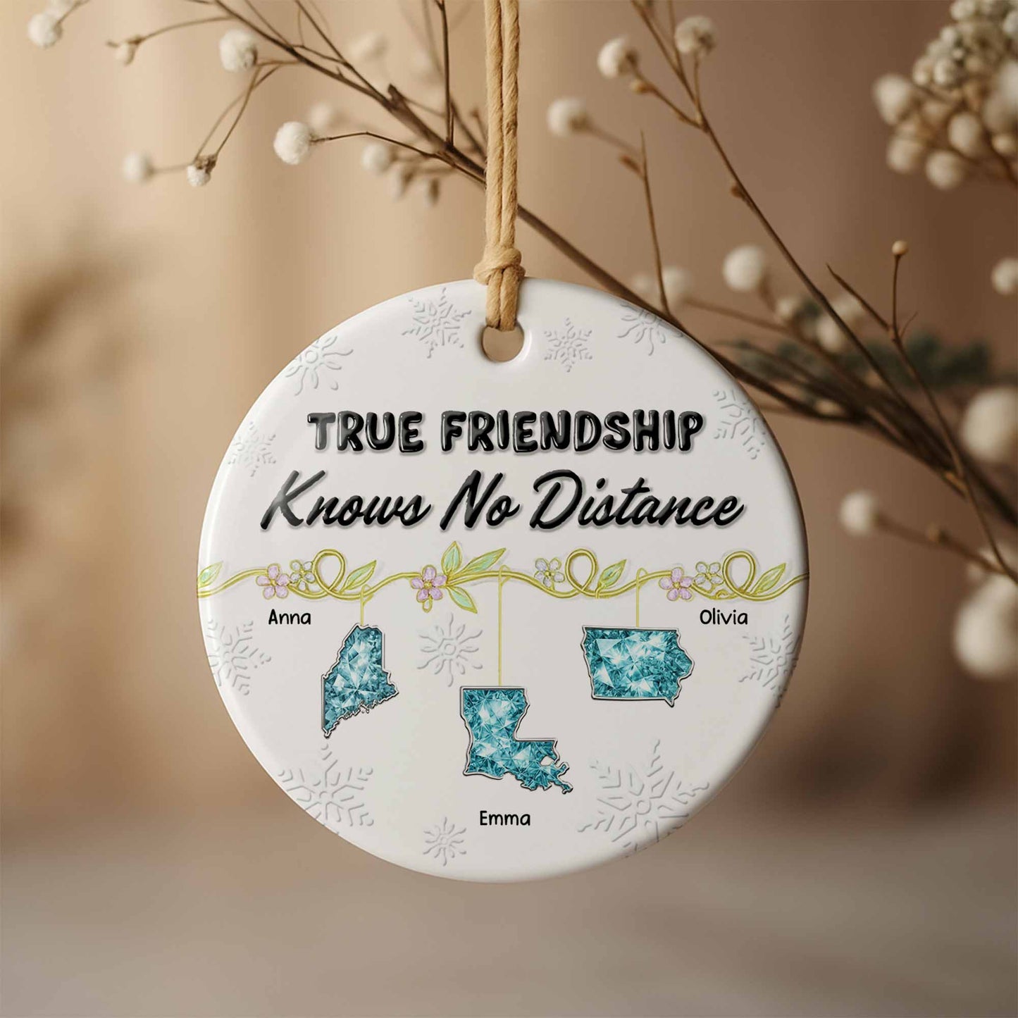 True Friendship Knows No Distance With Floral Elements