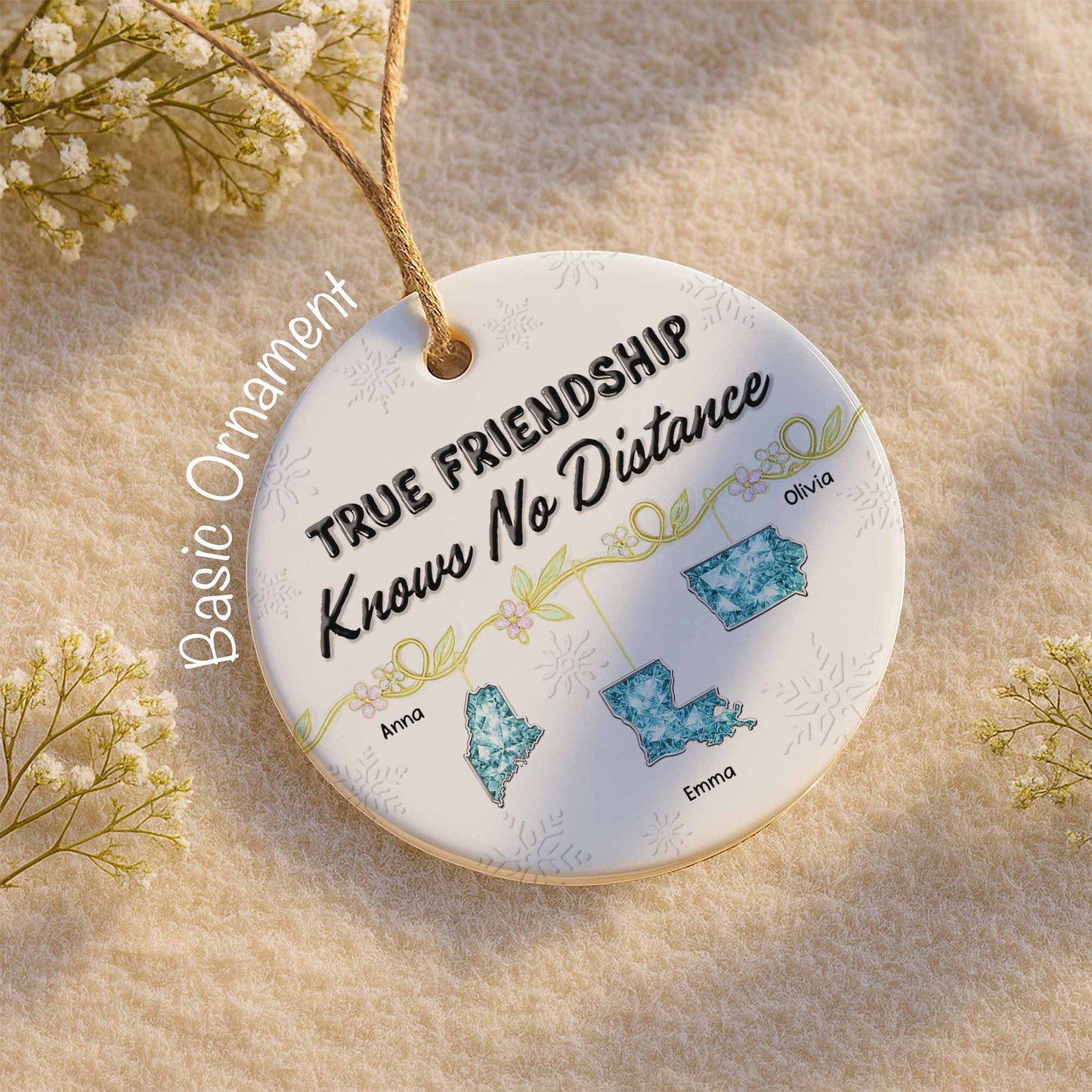 True Friendship Knows No Distance With Floral Elements