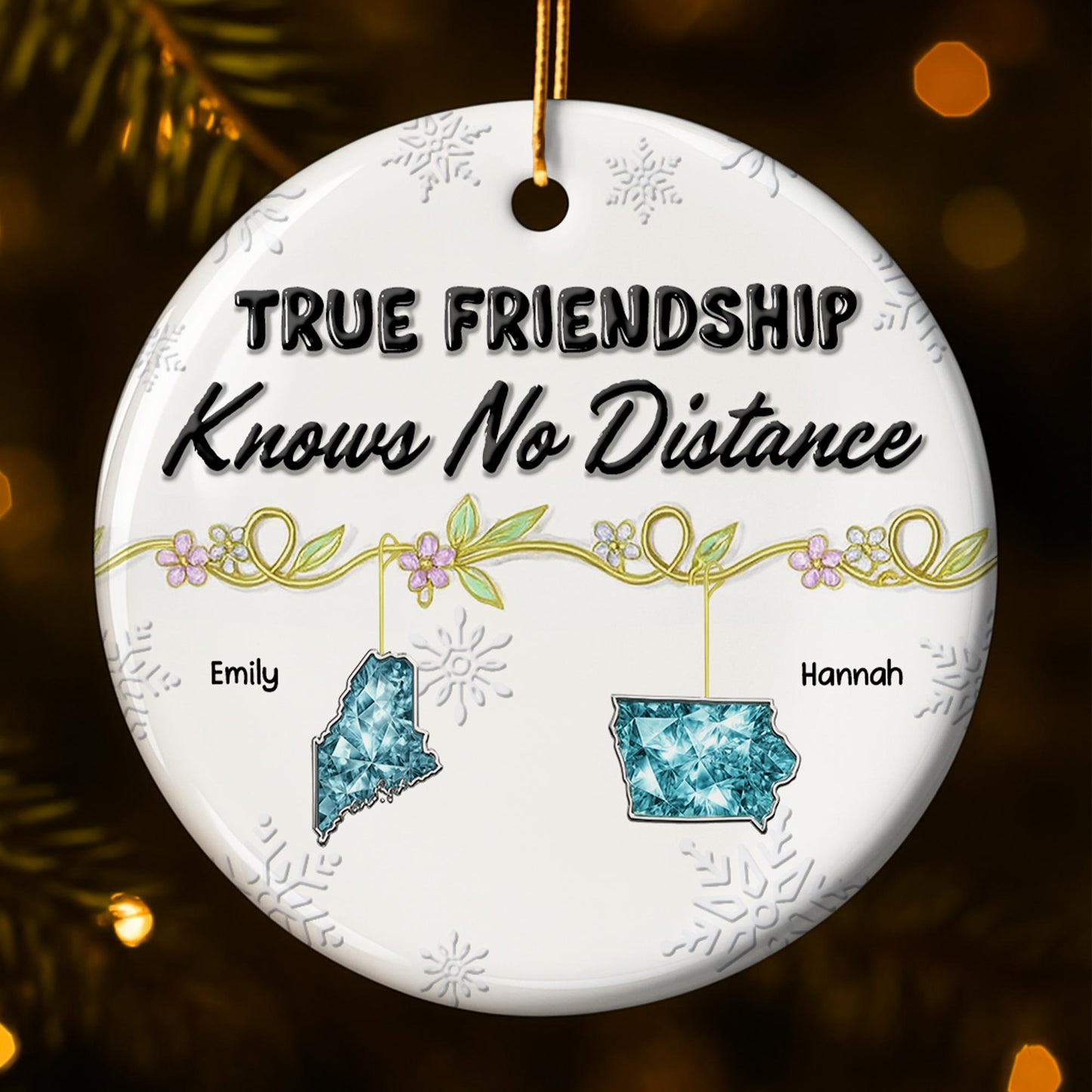 True Friendship Knows No Distance With Floral Elements