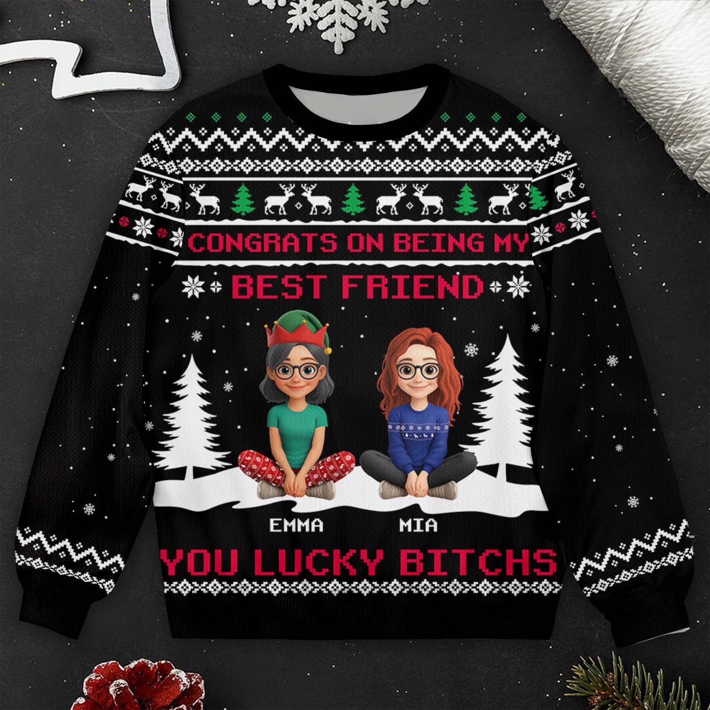 Congrats On Being My Best Friend With Christmas Theme