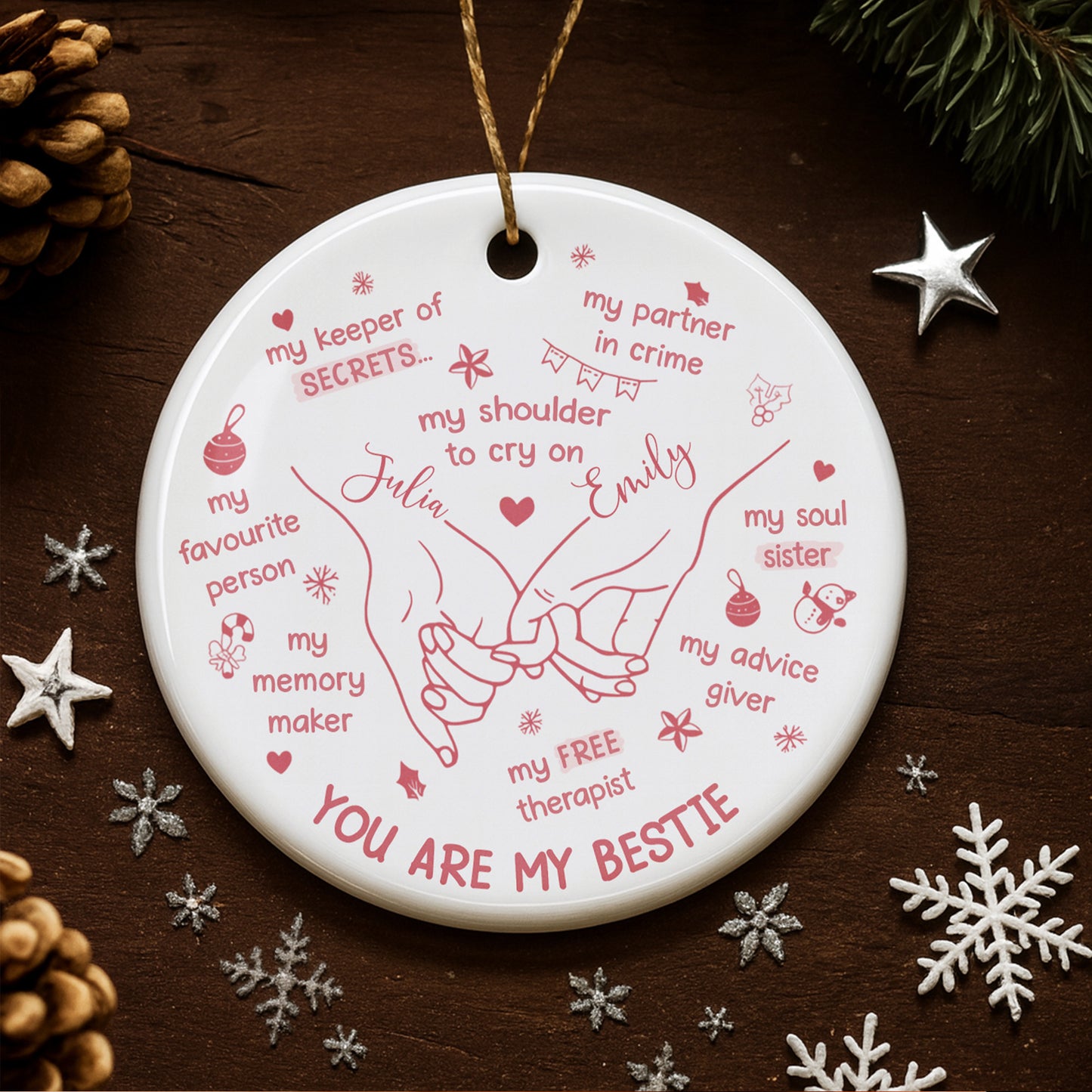 You Are My Bestie With Hands And Hearts Design