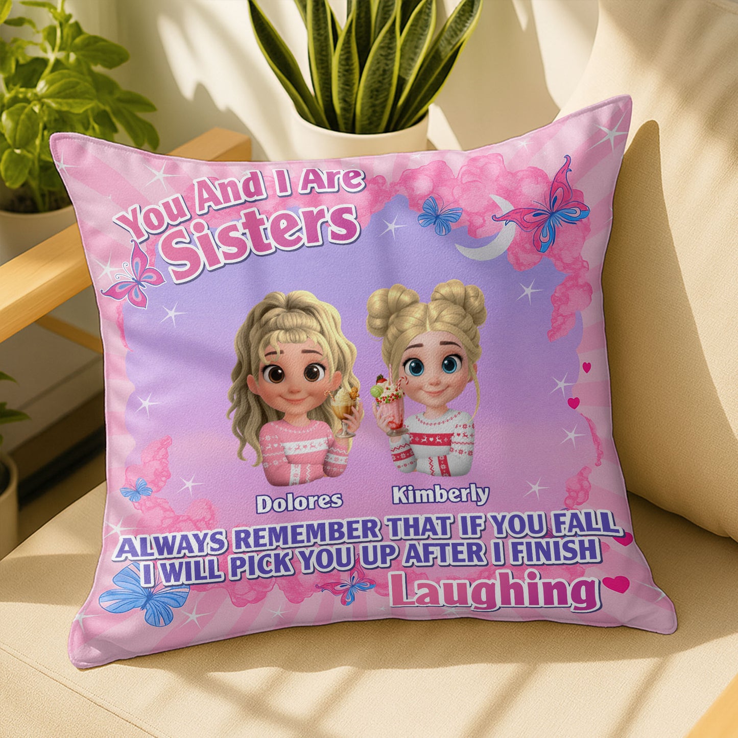 You And I Are Sisters, Animated Girls, Butterflies, Hearts