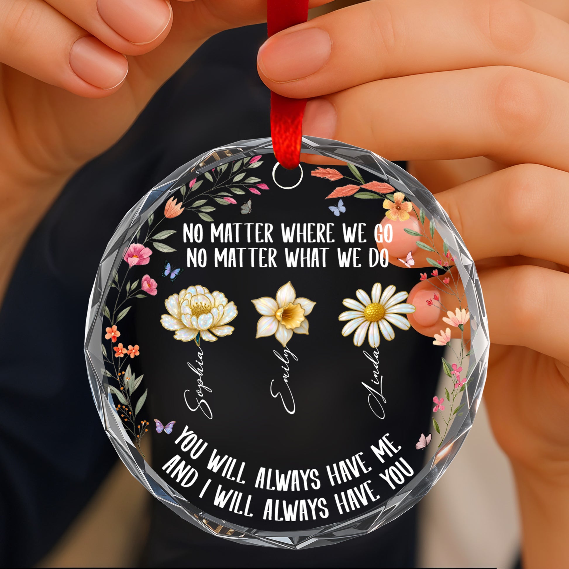 No Matter Where We Go, Flowers Circle Ornament