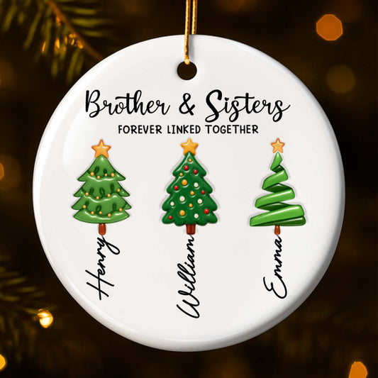 Brother & Sisters Forever Linked Together With Christmas Trees