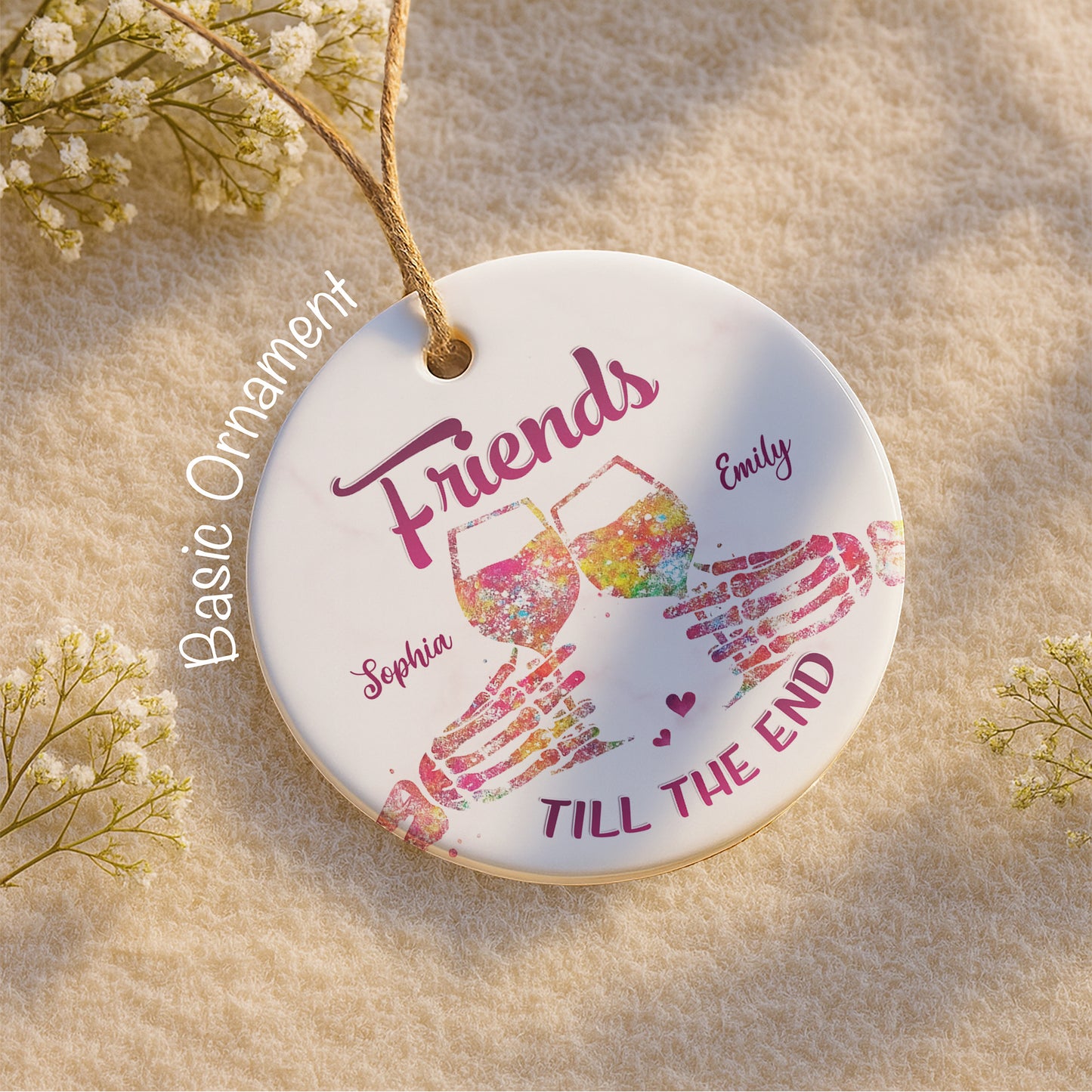 Friends Till The End With Wine Glasses And Hearts