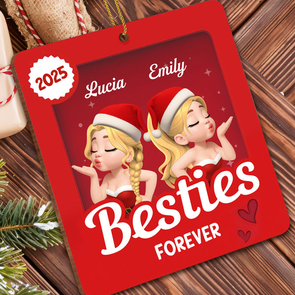 Besties Forever With Santa Hats