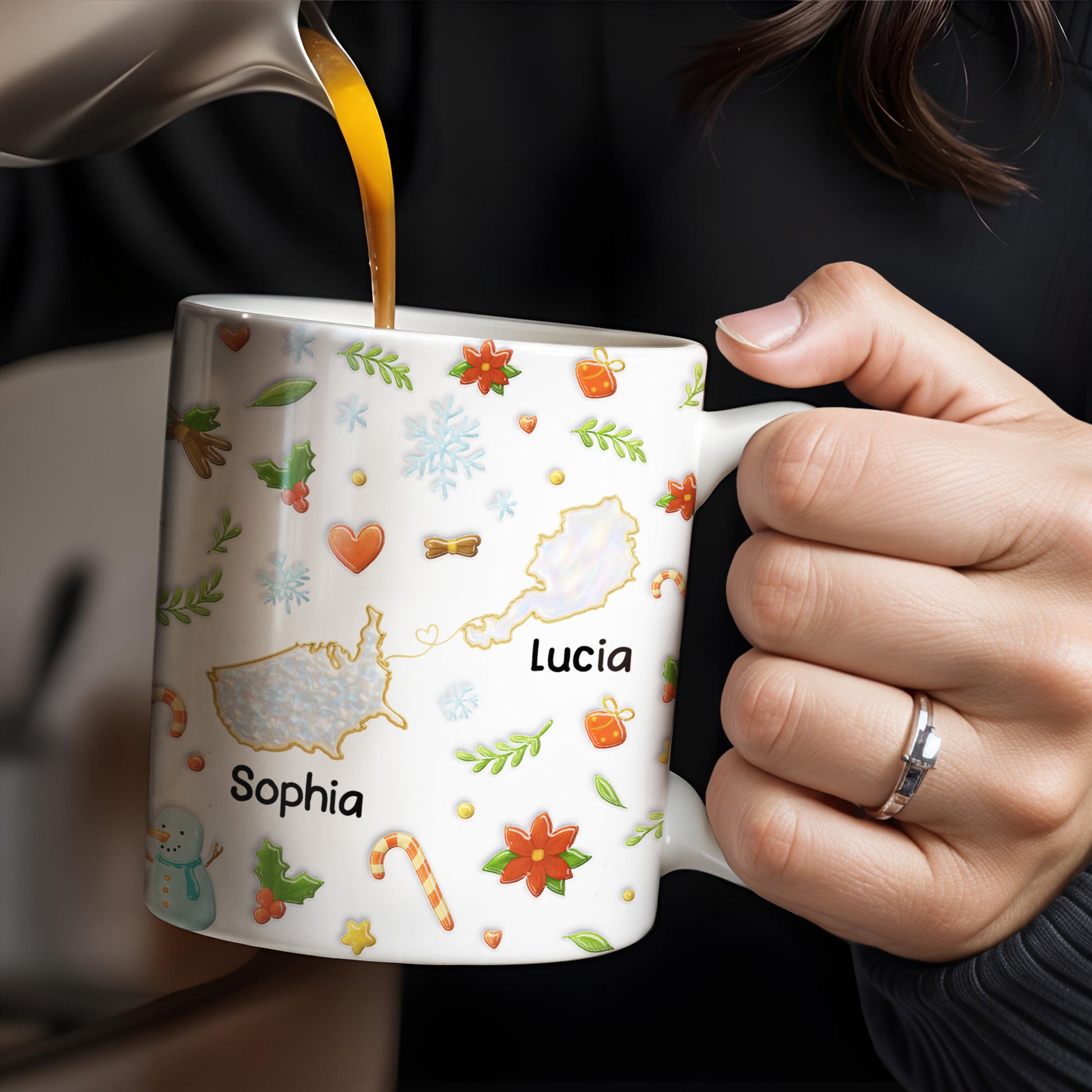 You Seriously Live Too Far, Countries Map And Hearts Design