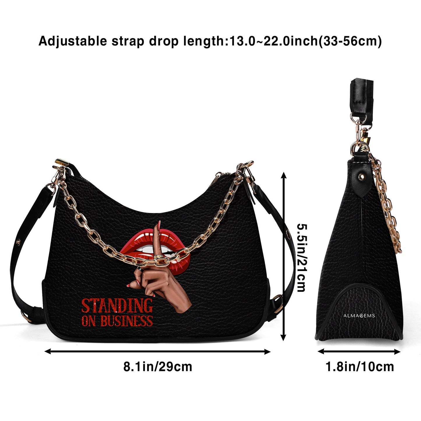 Standing On Business - Personalized Custom Chain Crossbody Handbag - BUSINESS01CH