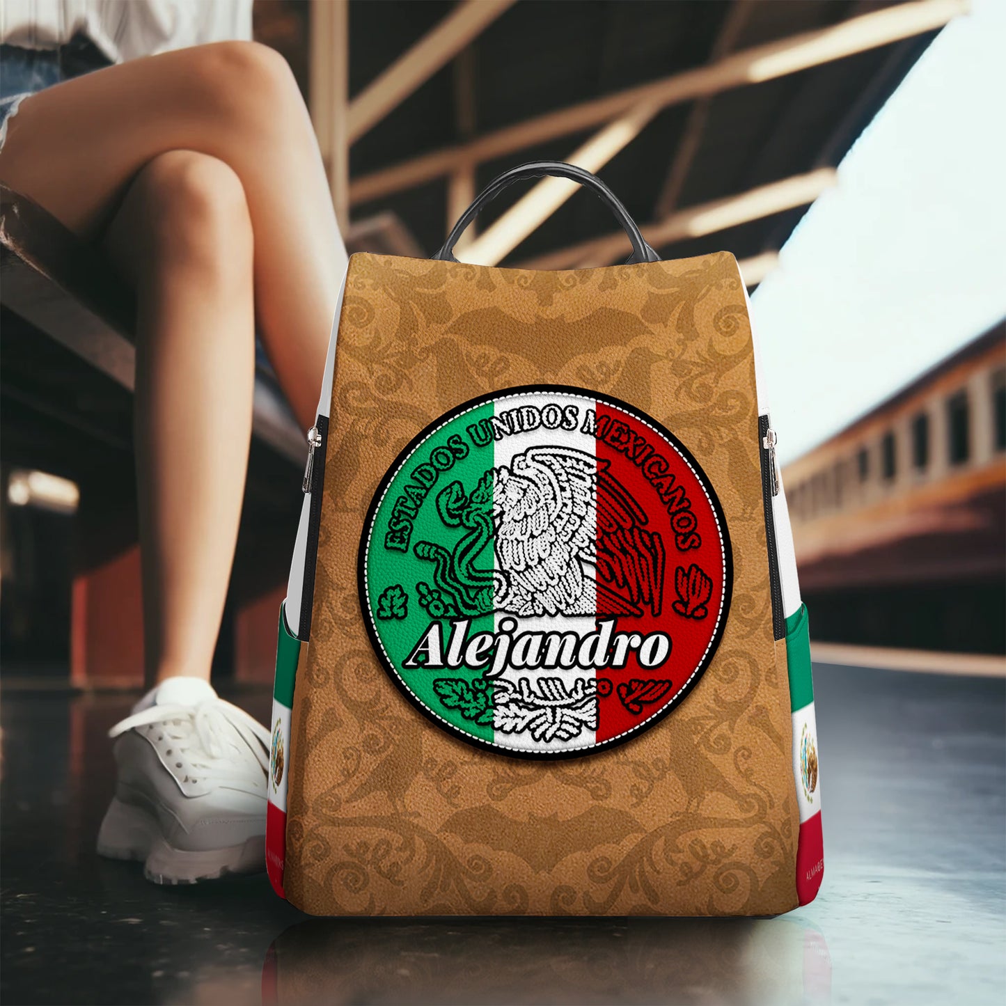Estados Unidos Mexicanos - Personalized Custom Leather BackPack - BP_MX12