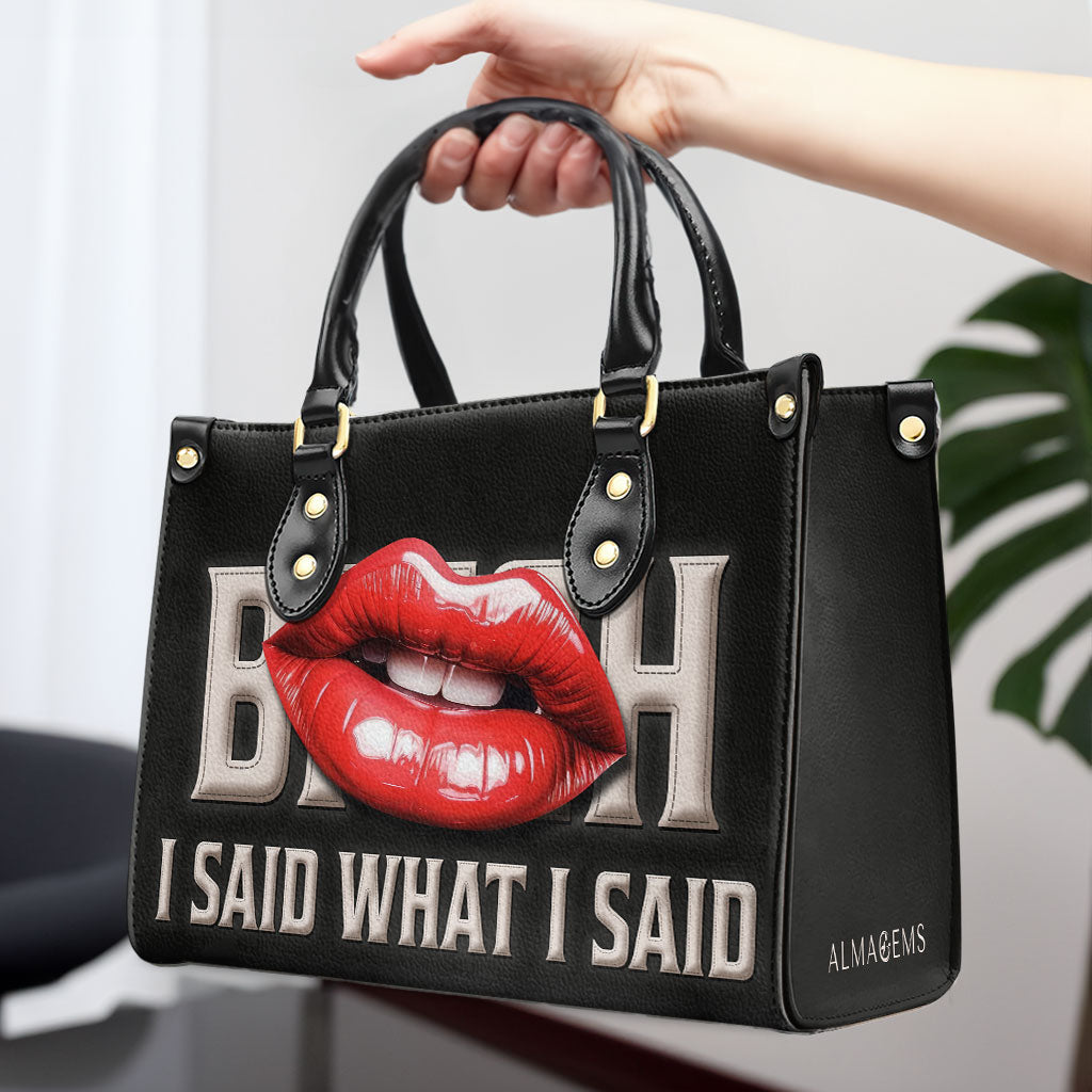 Dije lo que dije - Bolso de mano de cuero personalizado - bis07