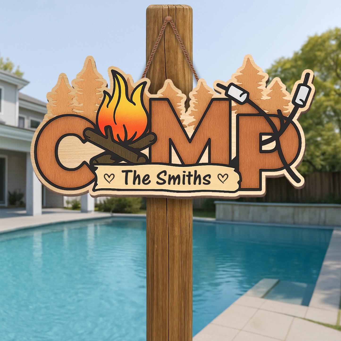 Gather Around The Fire With Marshmallows And Trees