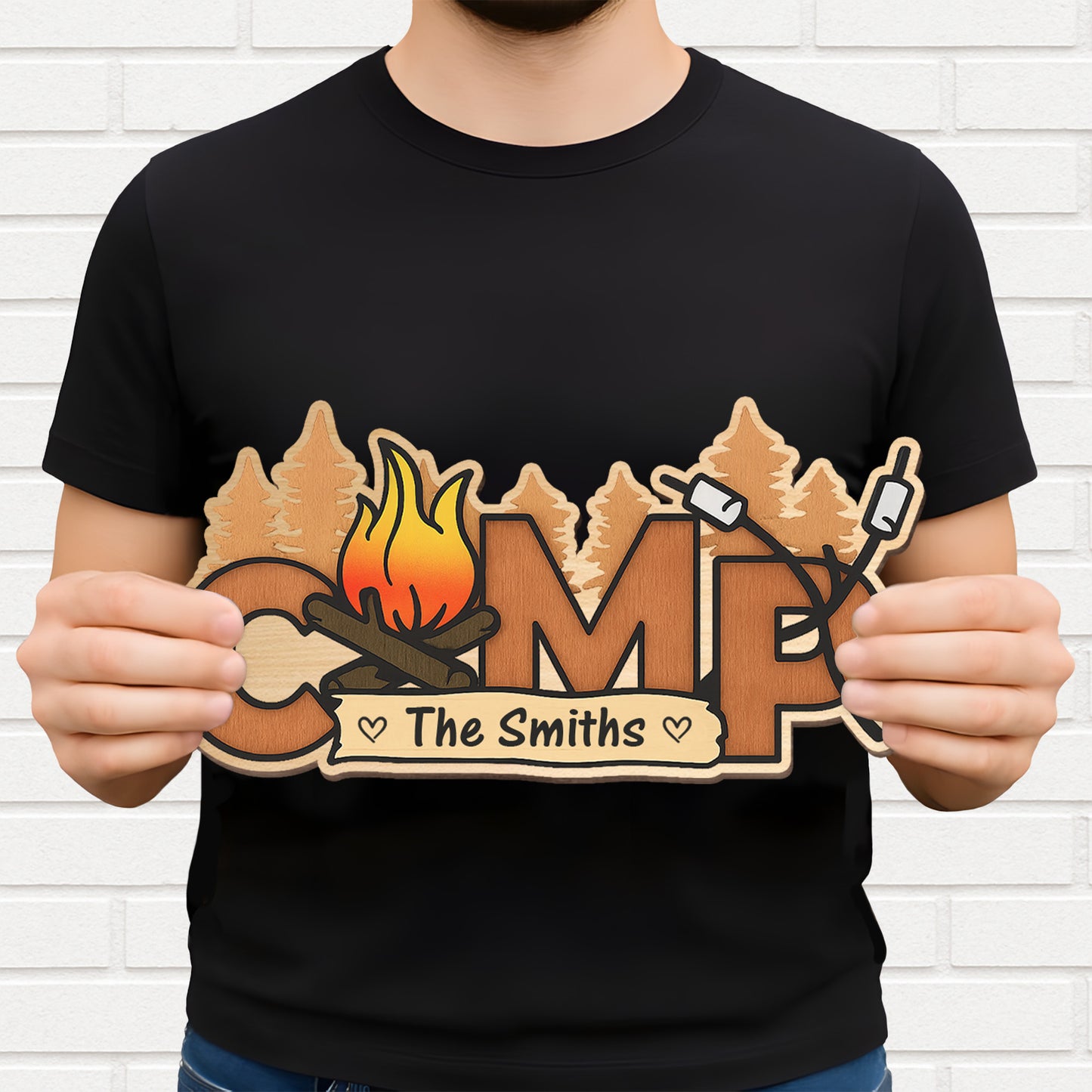 Gather Around The Fire With Marshmallows And Trees