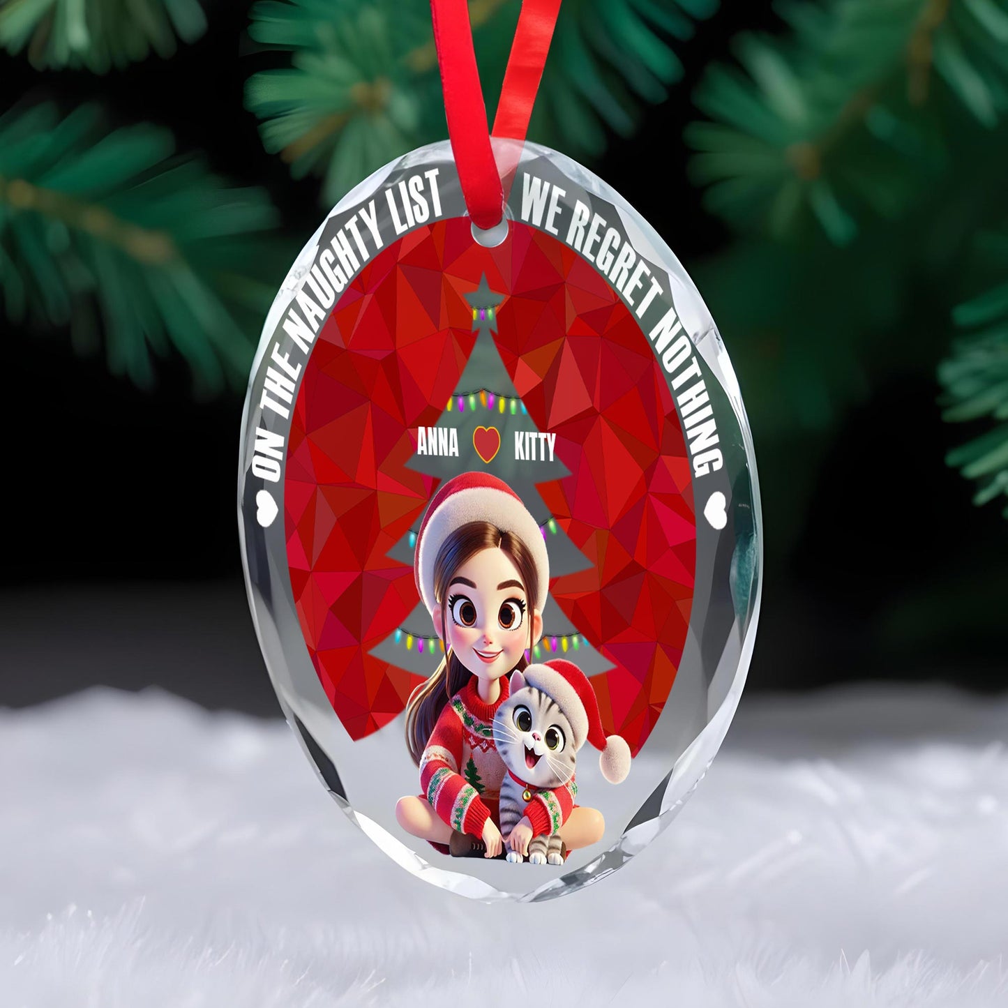 Naughty List No Regrets Featuring Cartoon Girl And Puppy