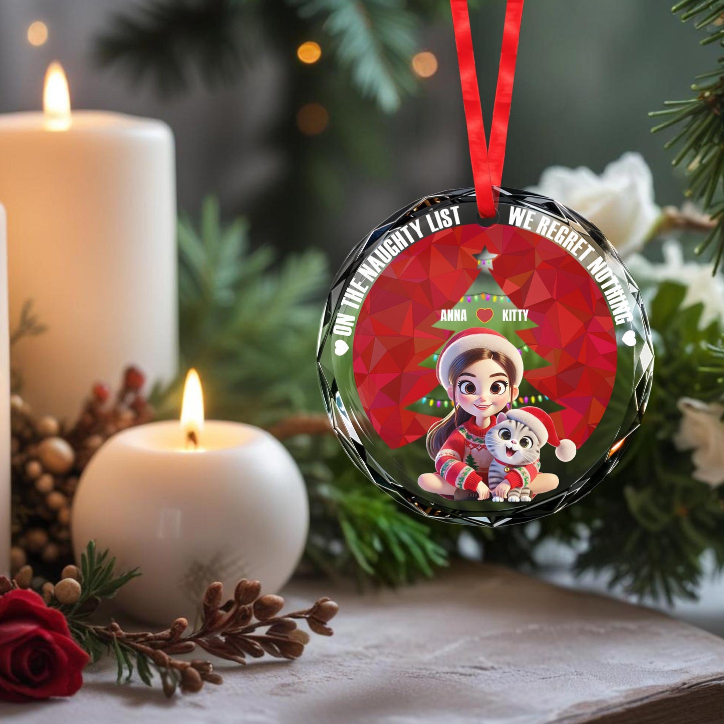 Naughty List No Regrets Featuring Cartoon Girl And Puppy