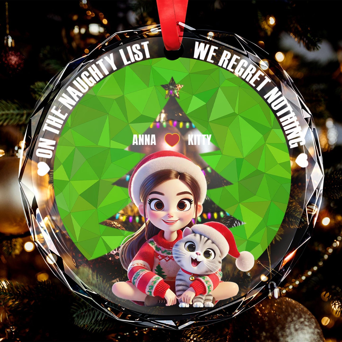Naughty List No Regrets Featuring Cartoon Girl And Puppy