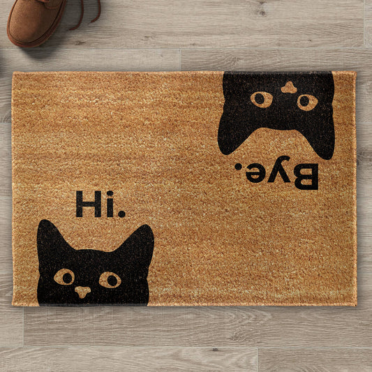 Hi Bark Funny Doormat With Cat And Dog Design