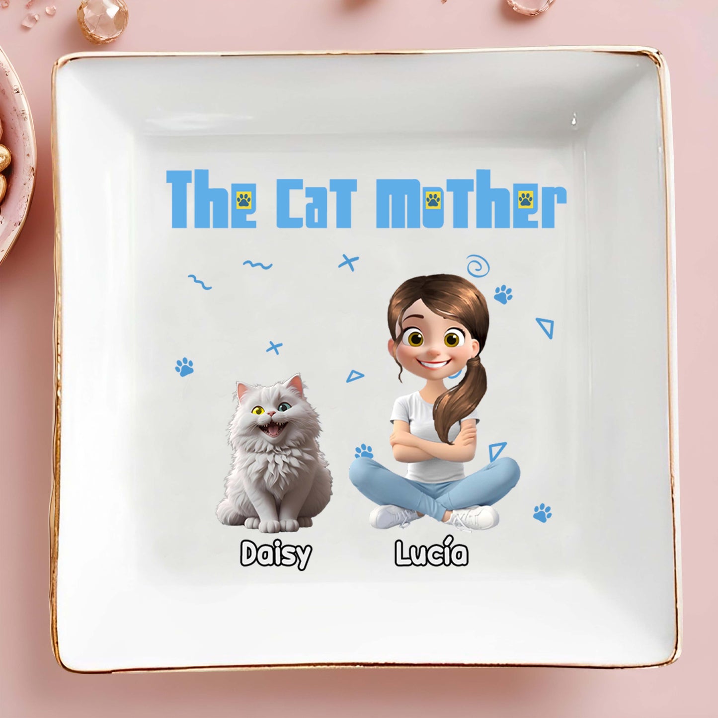 The Cat Mother, Ceramic Square Dish