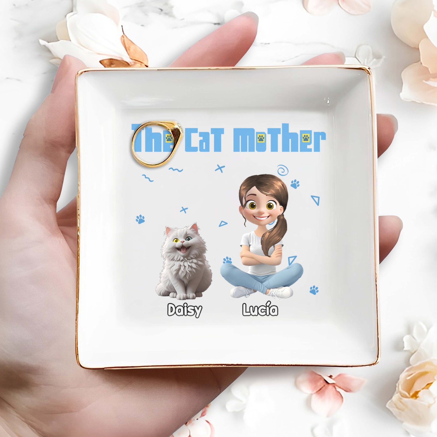 The Cat Mother, Ceramic Square Dish