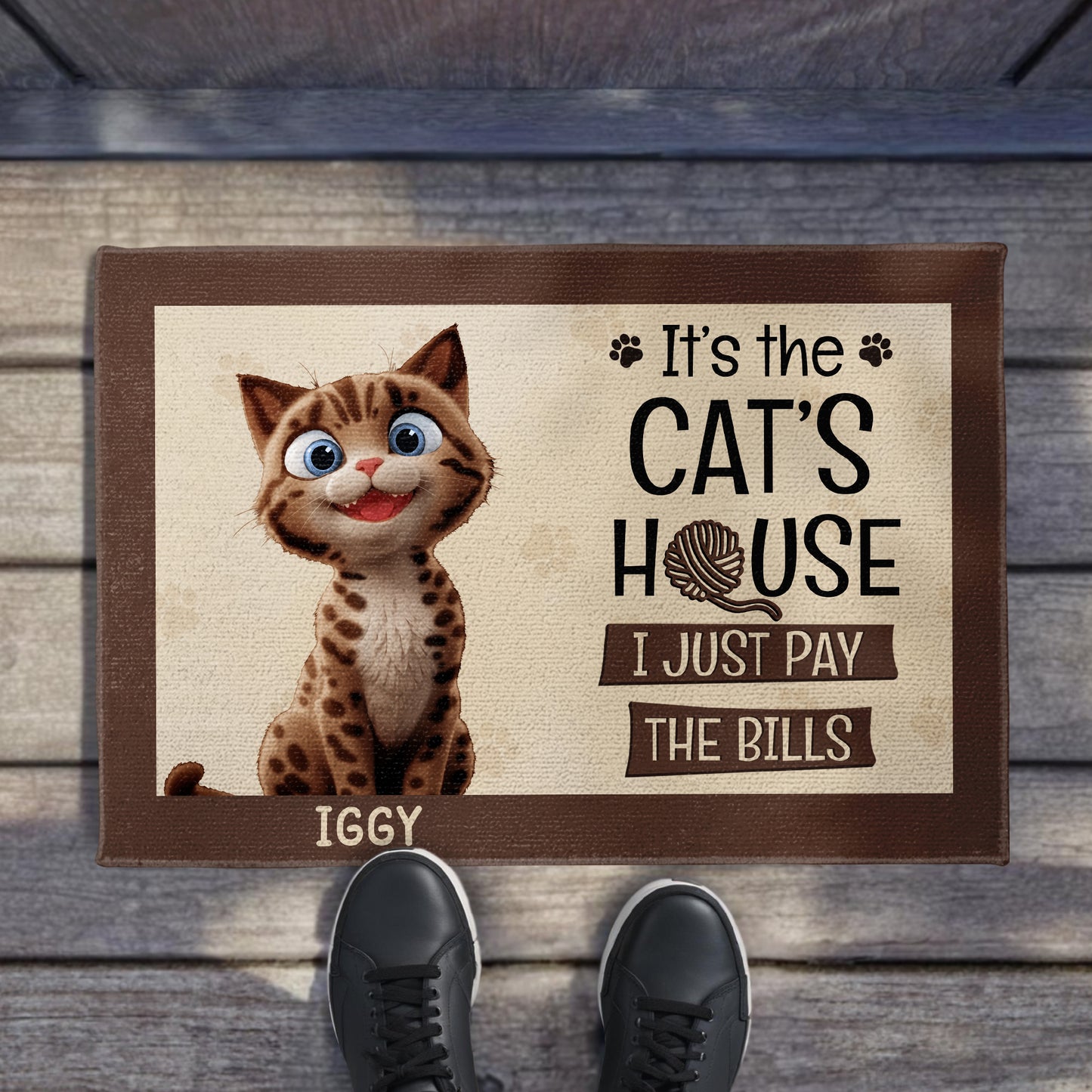 It's the Cat's House I Just Pay the Bills, Cat and Paw Prints