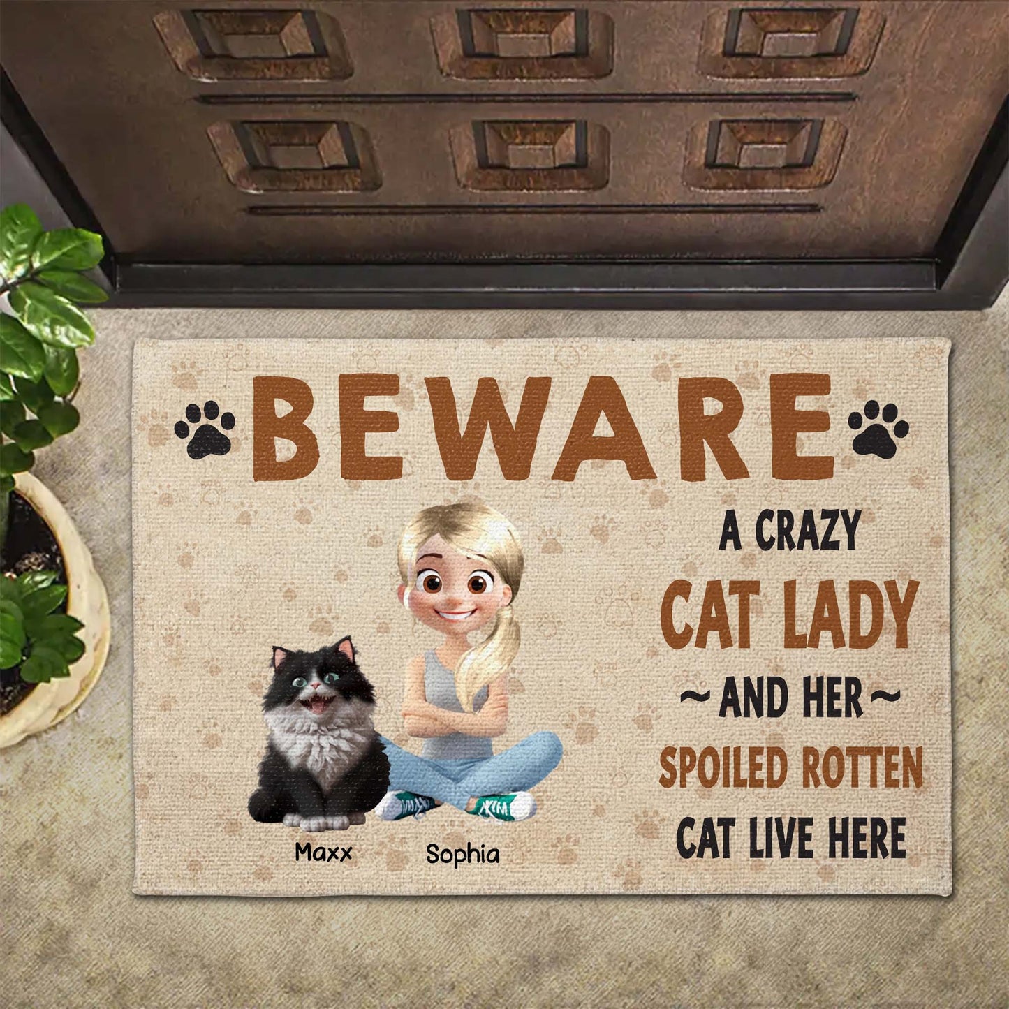 BEWARE A Crazy Cat Lady And Her Spoiled Rotten Cat Live Here