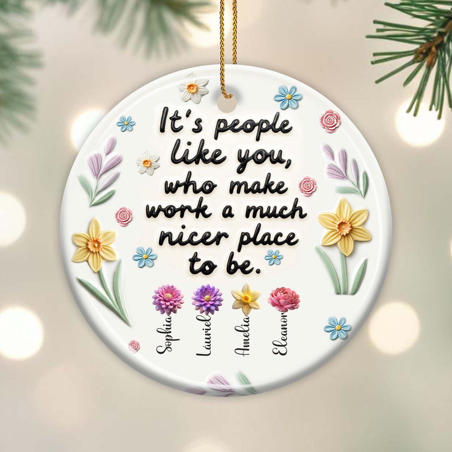 Appreciation Flowers For Colleagues Ornament