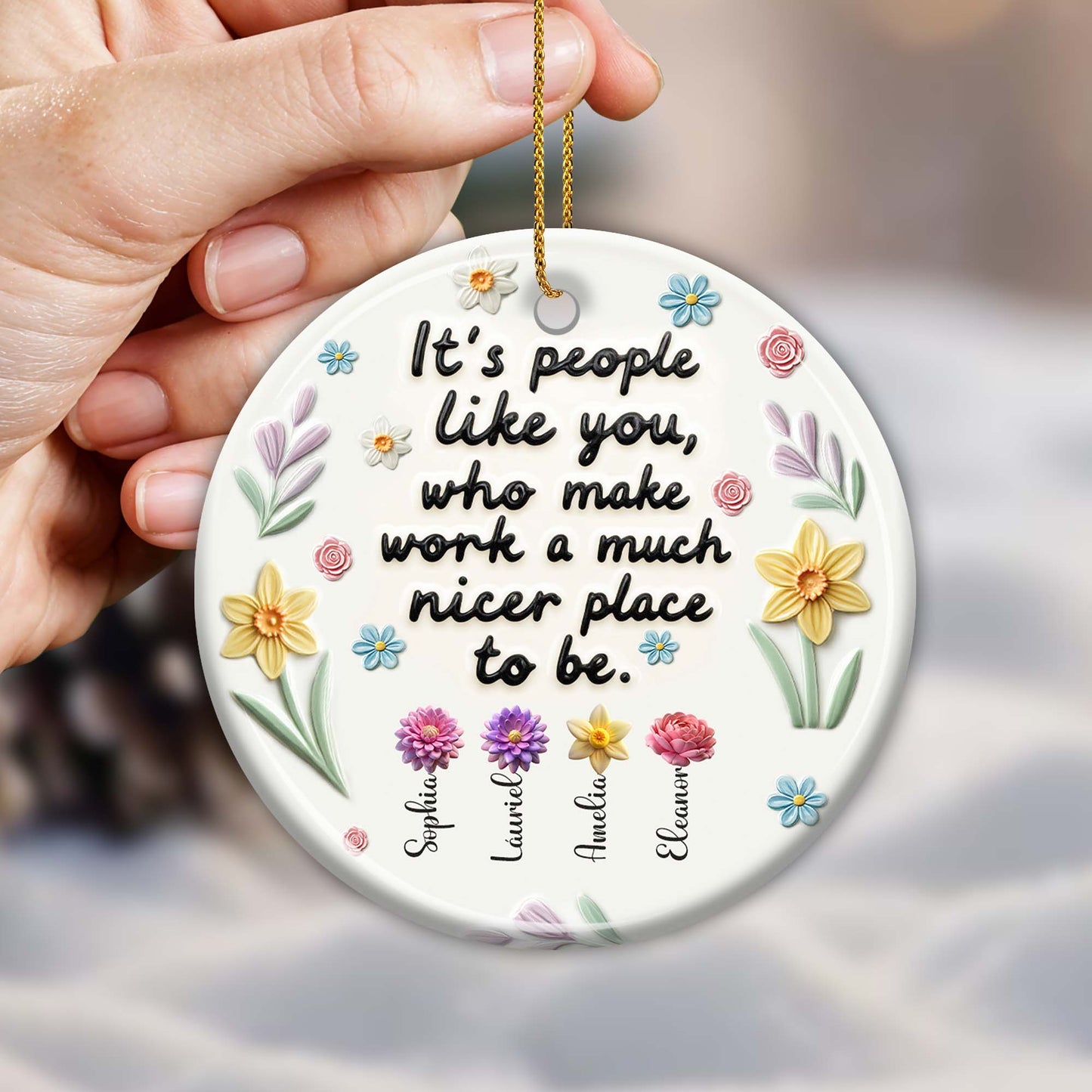 Appreciation Flowers For Colleagues Ornament