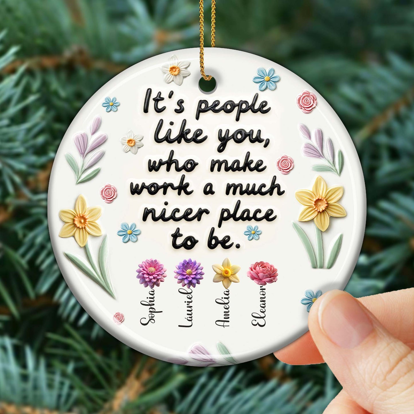 Appreciation Flowers For Colleagues Ornament