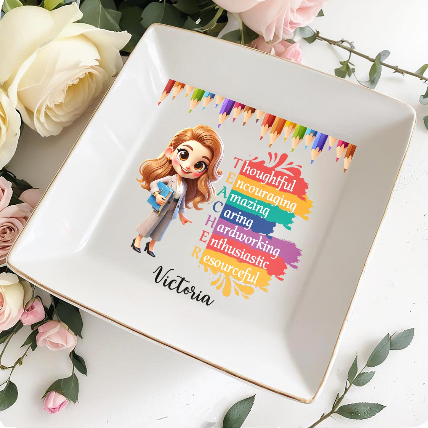 Thoughtful And Amazing Encouraging Jewelry Dish With Animated Character