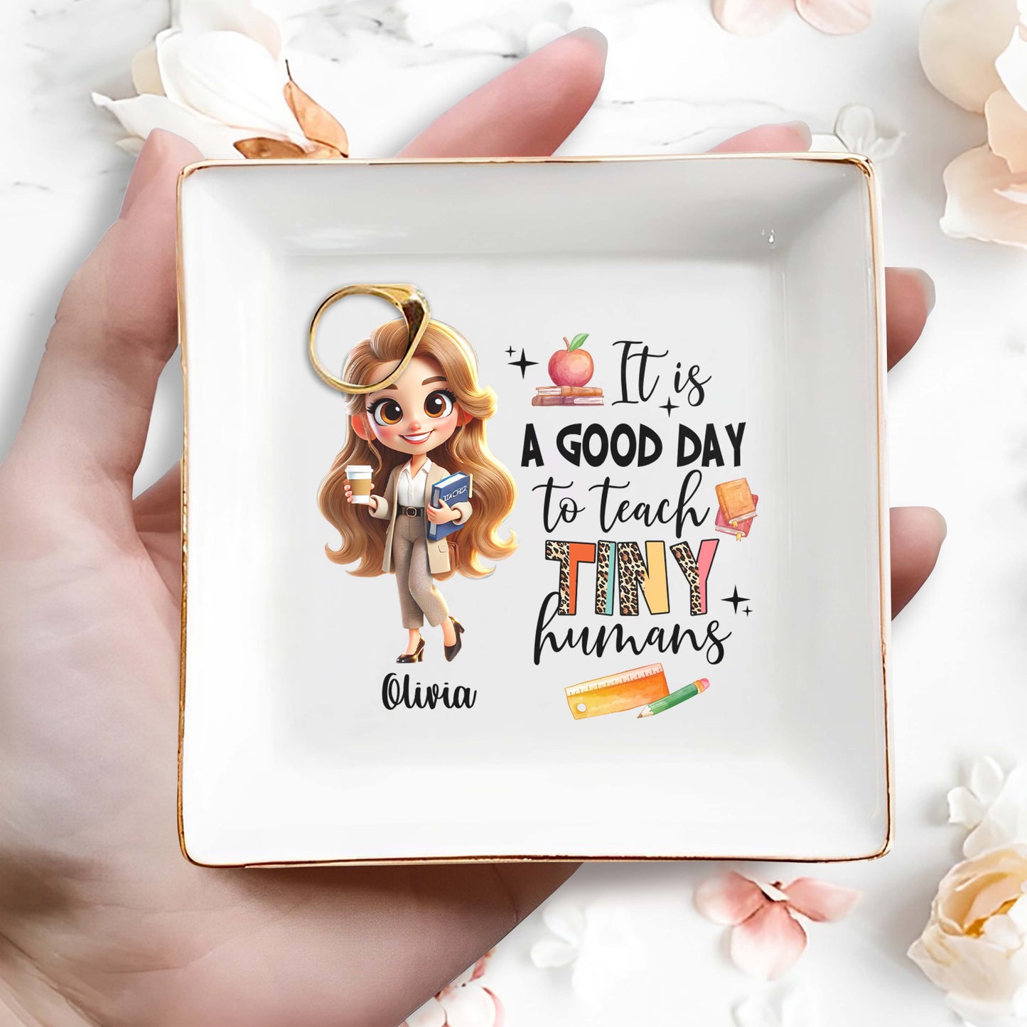 Good Day To Teach Tiny Humans Book Apple Coffee Cup Design