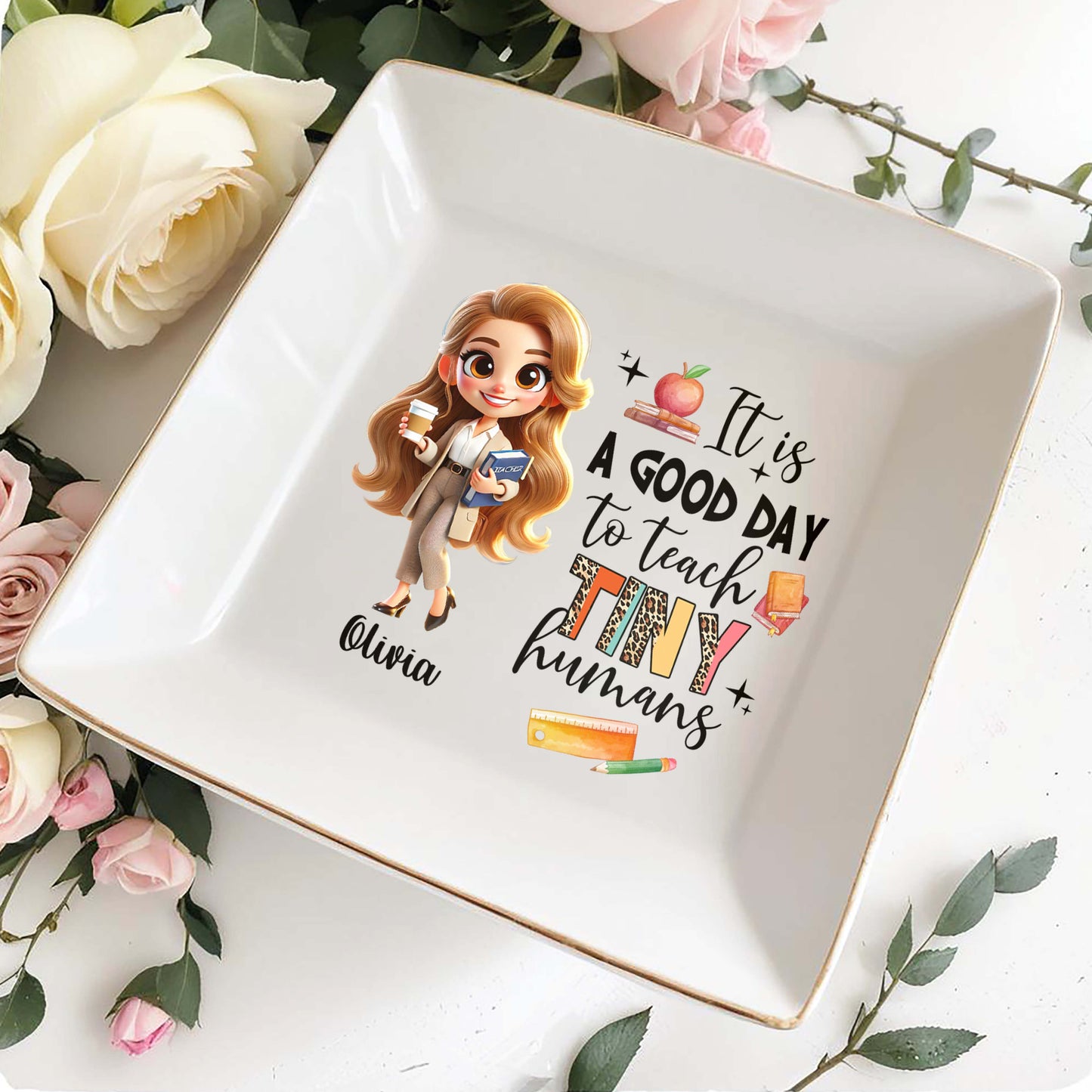 Good Day To Teach Tiny Humans Book Apple Coffee Cup Design