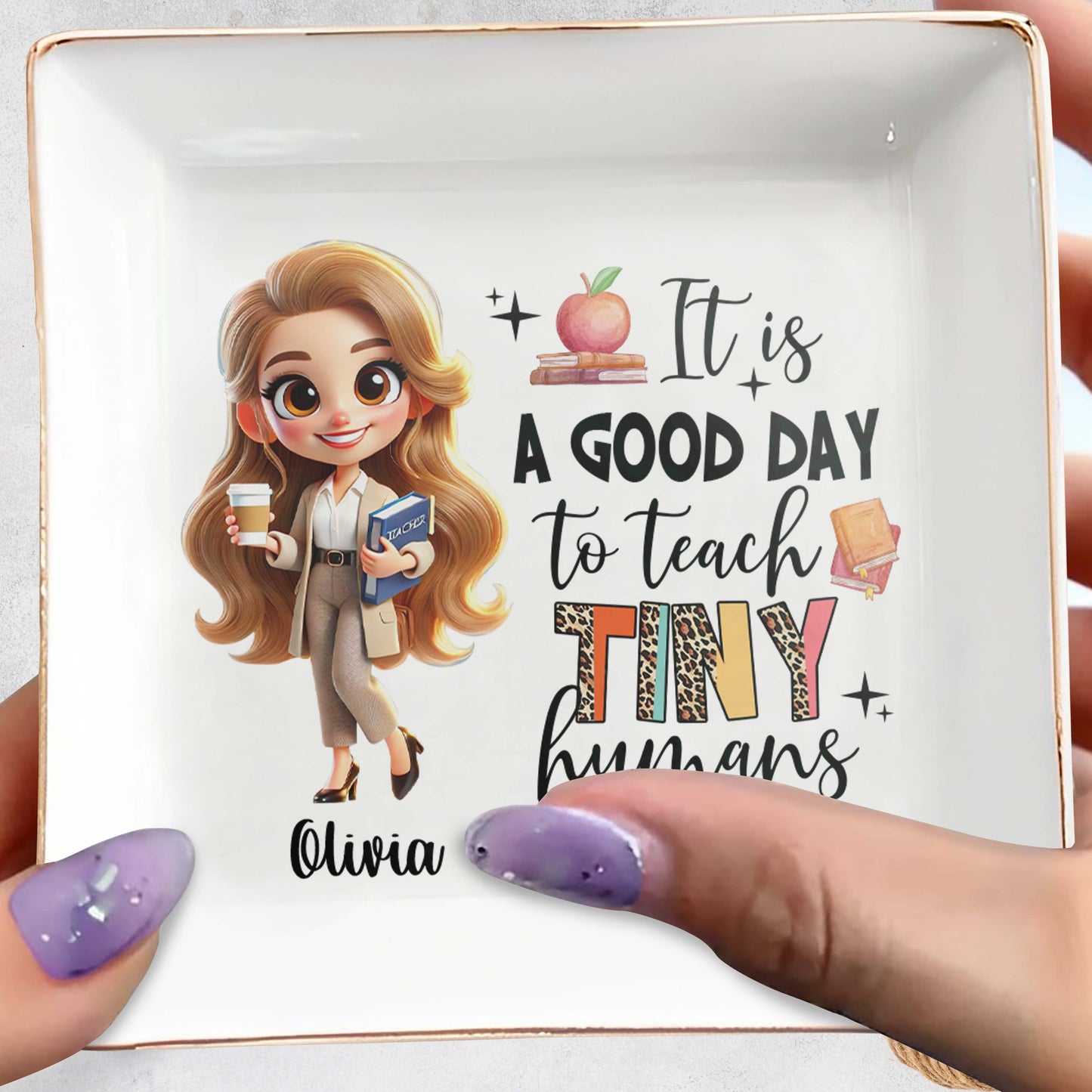 Good Day To Teach Tiny Humans Book Apple Coffee Cup Design
