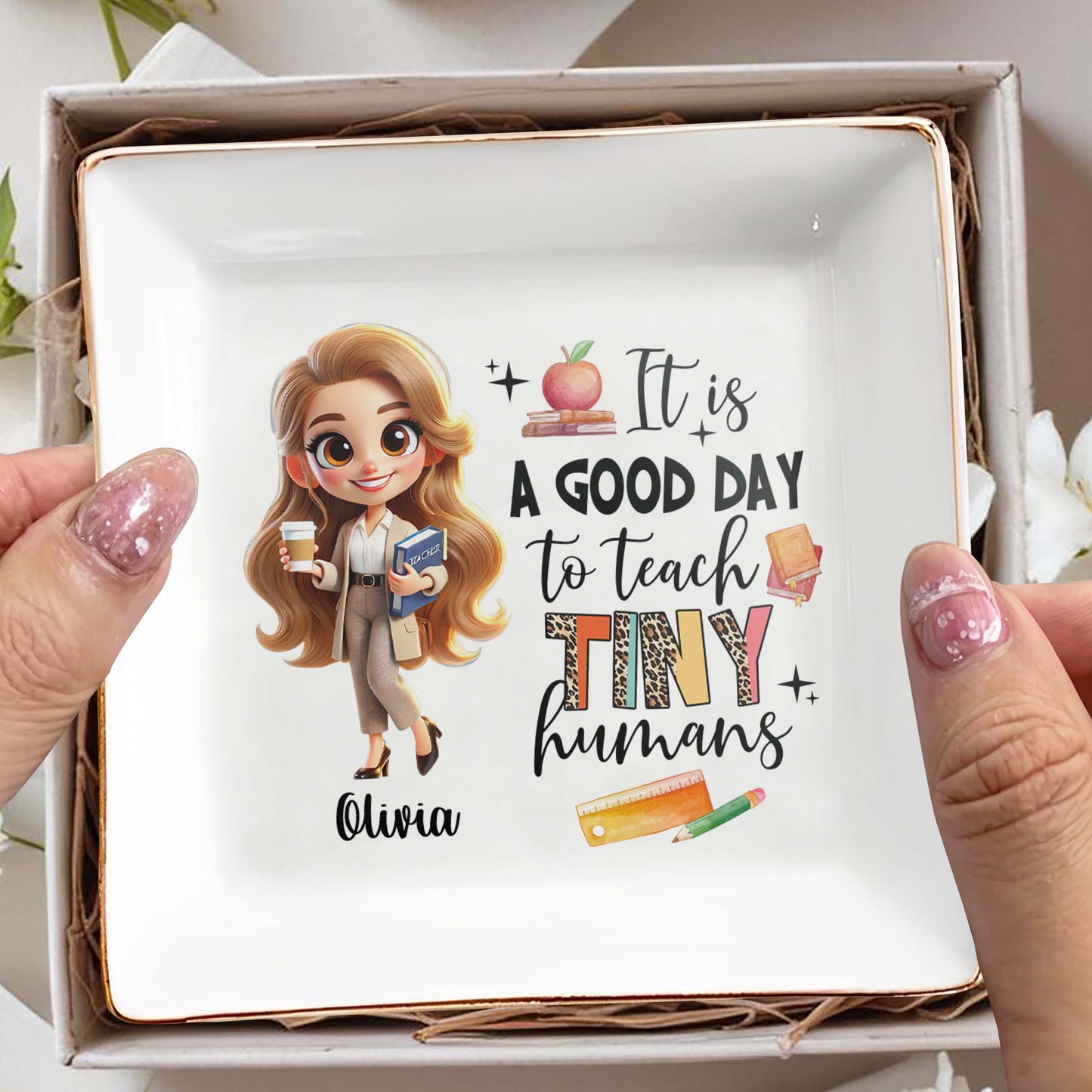 Good Day To Teach Tiny Humans Book Apple Coffee Cup Design