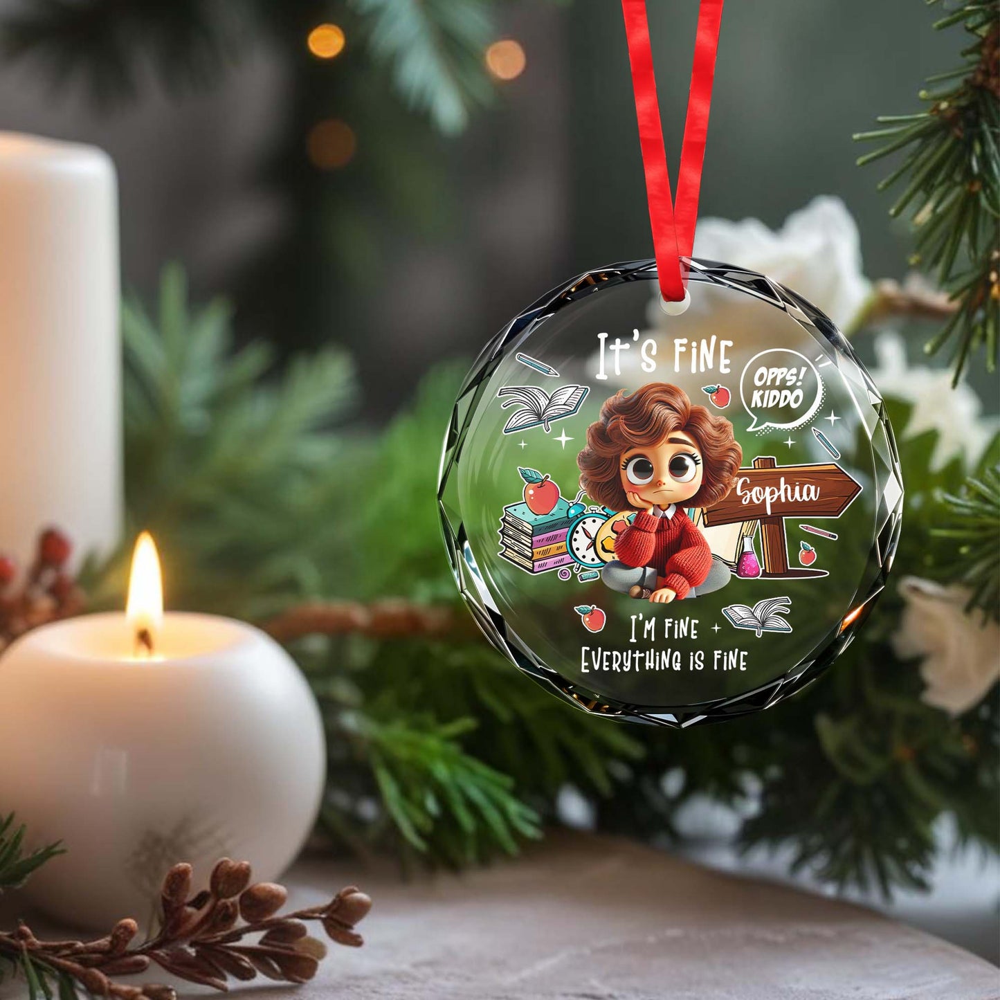 It's Fine, I'm Fine, Everything Is Fine Motivational Ornament