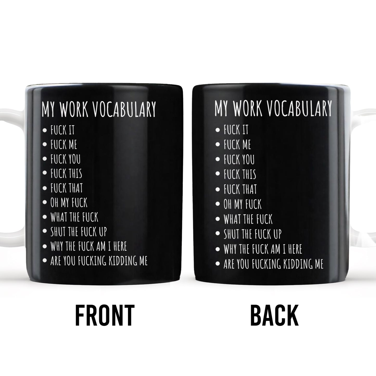 My Work Vocabulary Playfully Censored Coffee Mug - Personalized Custom Coffee Mug - COL029_MG