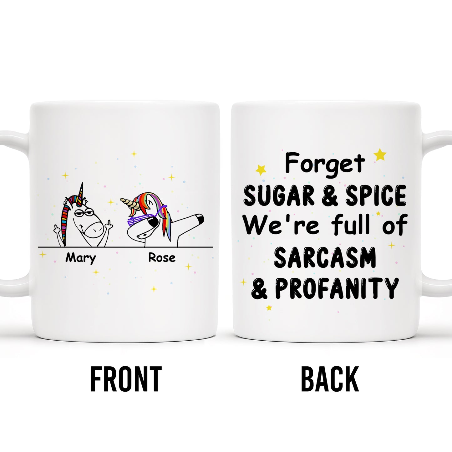 Forget Sugar & Spice Mug Featuring Unicorns & Stars