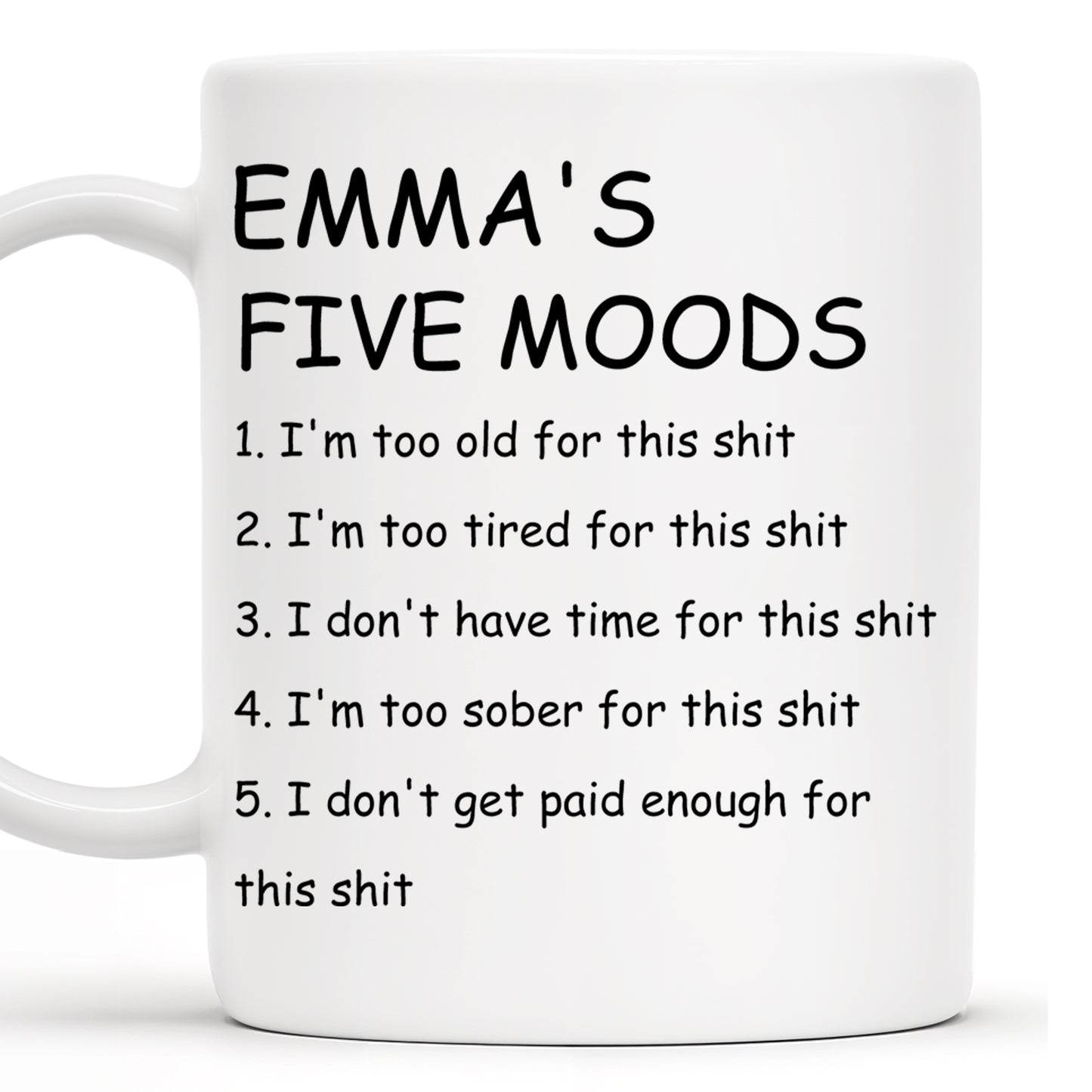 Five Moods Mug For Friends Who Are Always Over It
