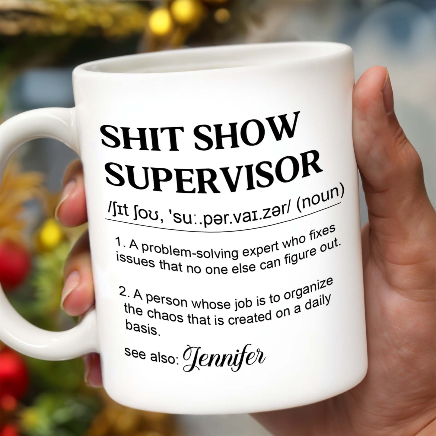 Problem-Solving Expert Supervisor Organizes Daily Chaos - Personalized Custom Coffee Mug - COL049_MG